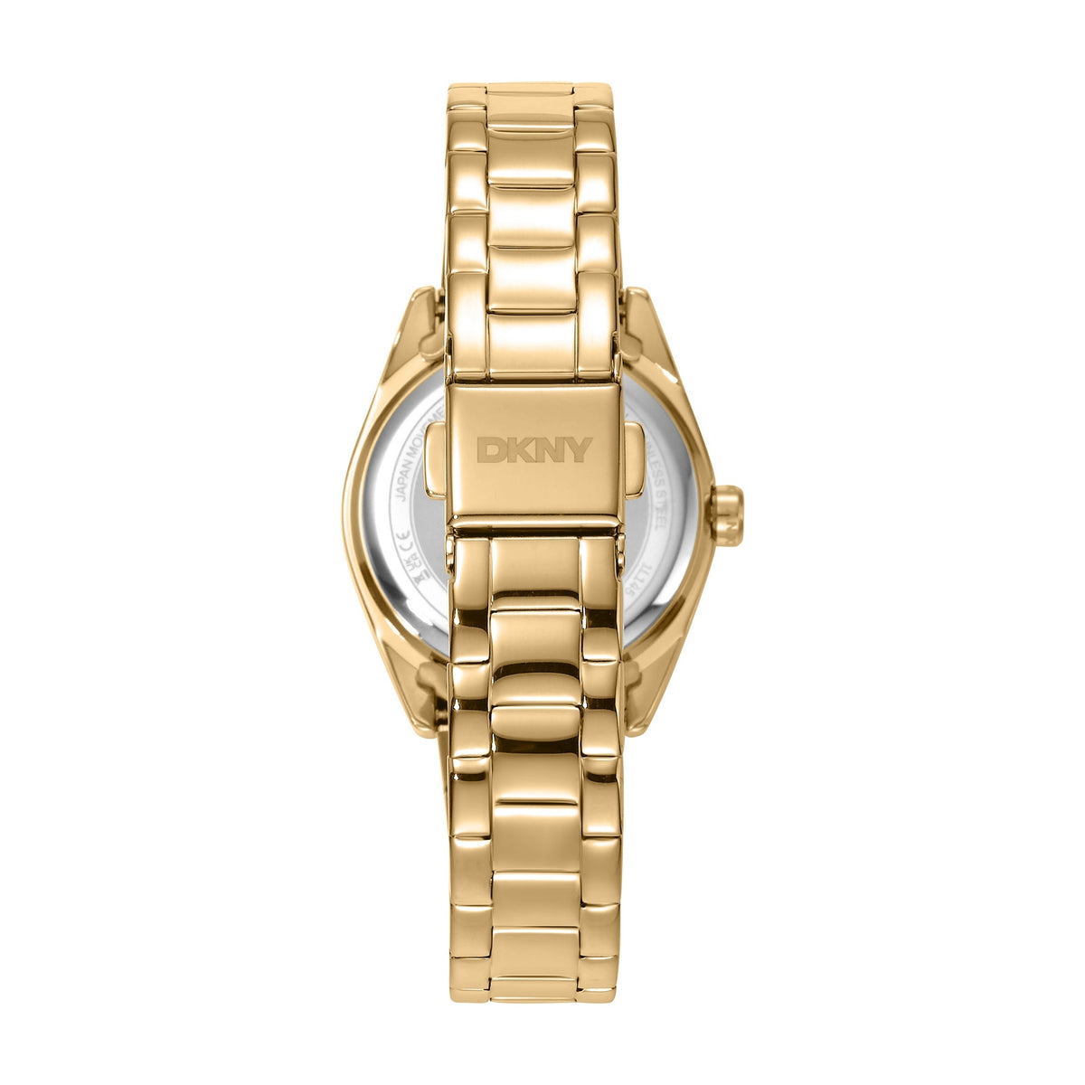 DKNY Logo Gold 28mm Gold Dial Womens Watch + Gold Bracelet DK1L145M0055