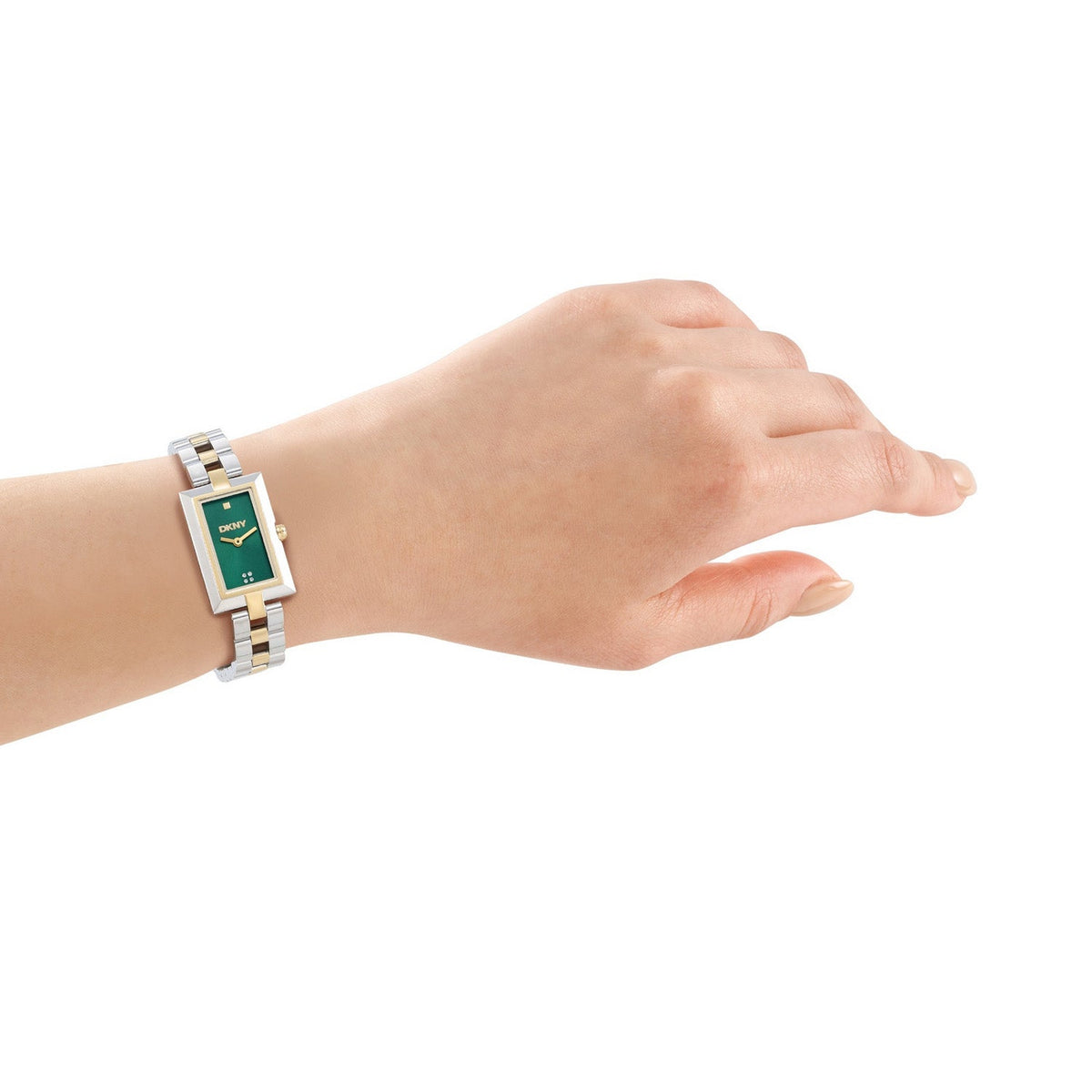DKNY Signature Shape Green Dial Two Tone Steel Womens Watch DK1L151M0085 view 4