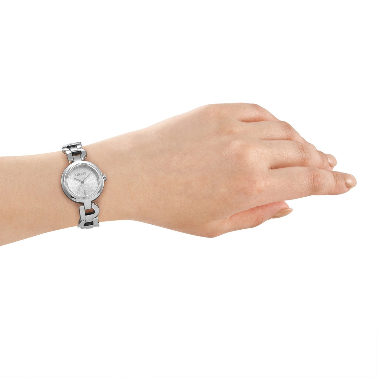 DKNY Open Link Silver 28mm Silver Dial Womens Watch DK1L162M0015
