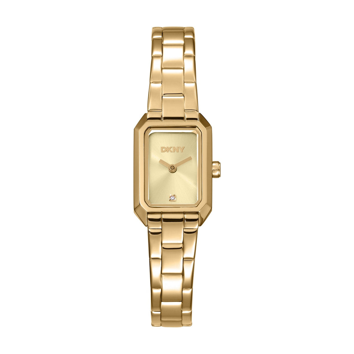 DKNY Signature Shape Champagne Dial Gold Steel Womens Watch DK1L180M0065 front packshot