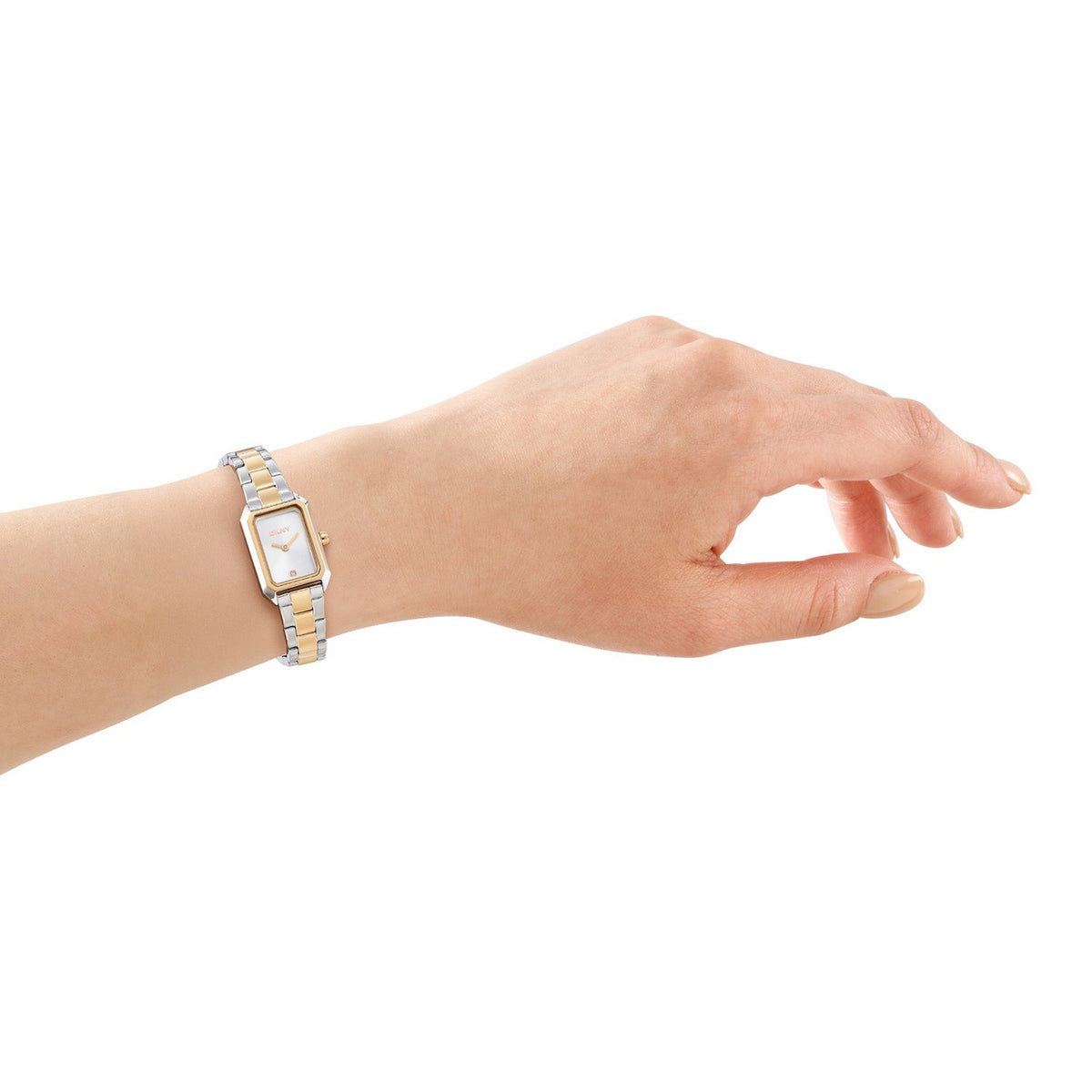 DKNY Signature Shape Silver Dial Two Tone Steel Womens Watch DK1L180M0085 view 4
