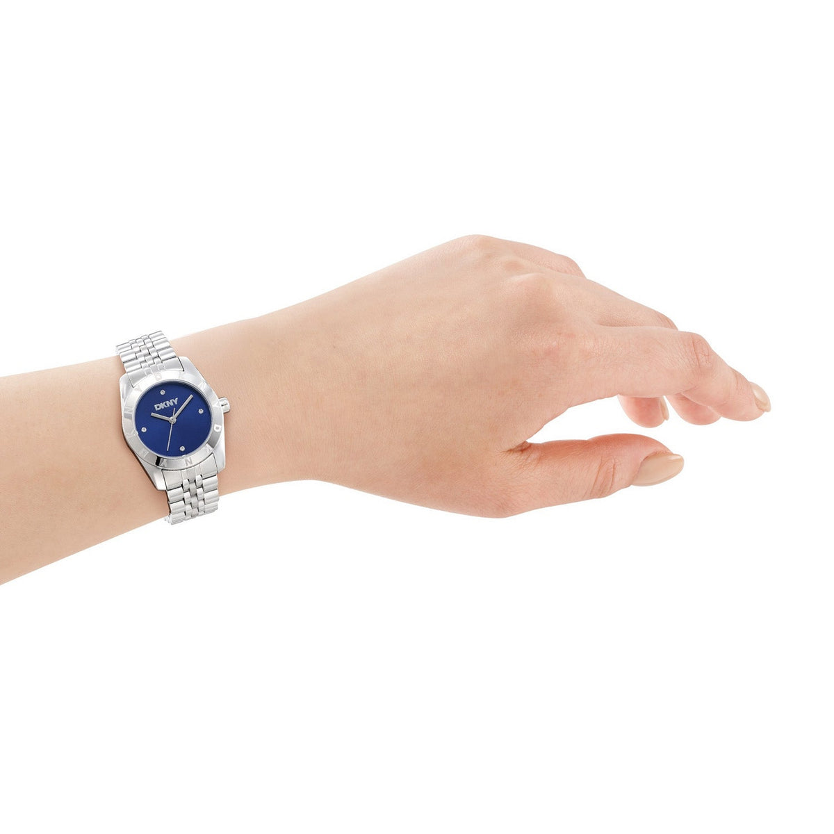 DKNY Logo Blue Dial Silver Steel Womens Watch DK1L185M0225 view 4