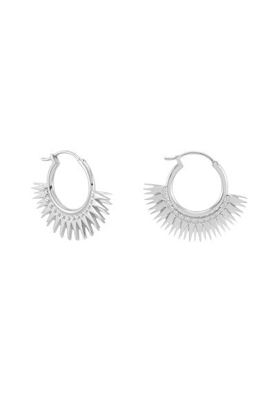 Rachel Jackson Rising Sun Hoop Earrings Silver