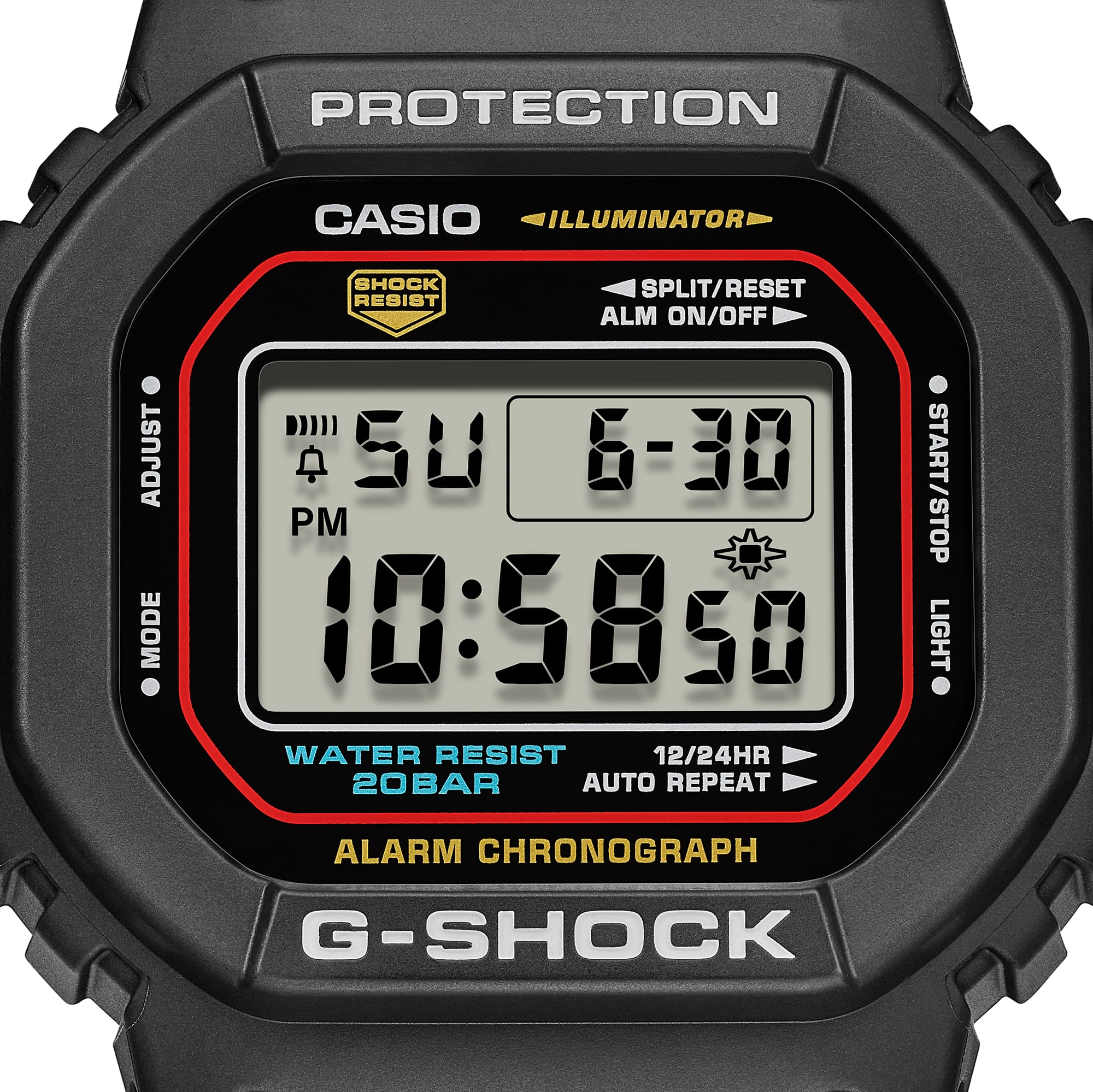 G-Shock Digital Grey Dial Black Resin Band Watch DW5600RL-1D