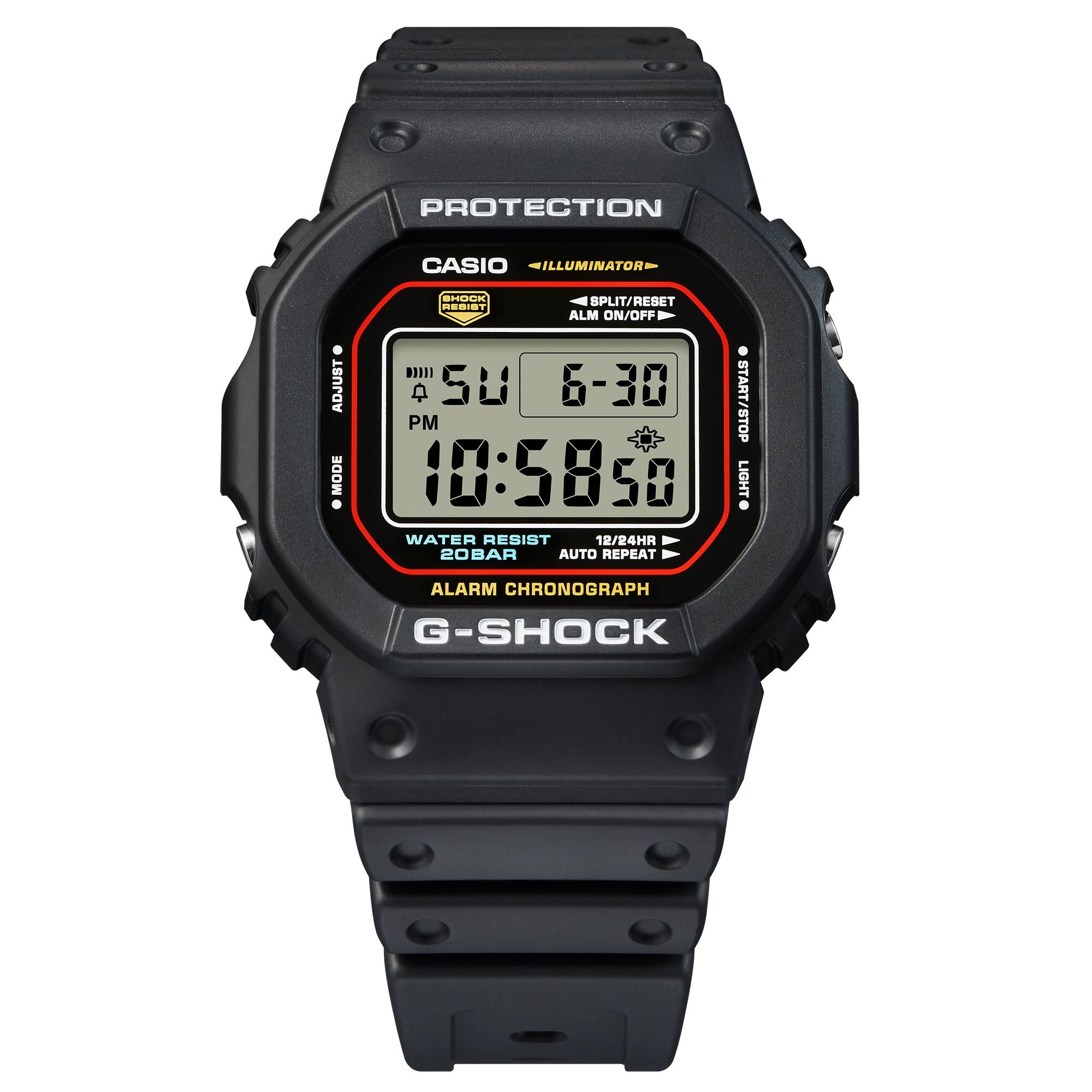 G-Shock Digital Grey Dial Black Resin Band Watch DW5600RL-1D
