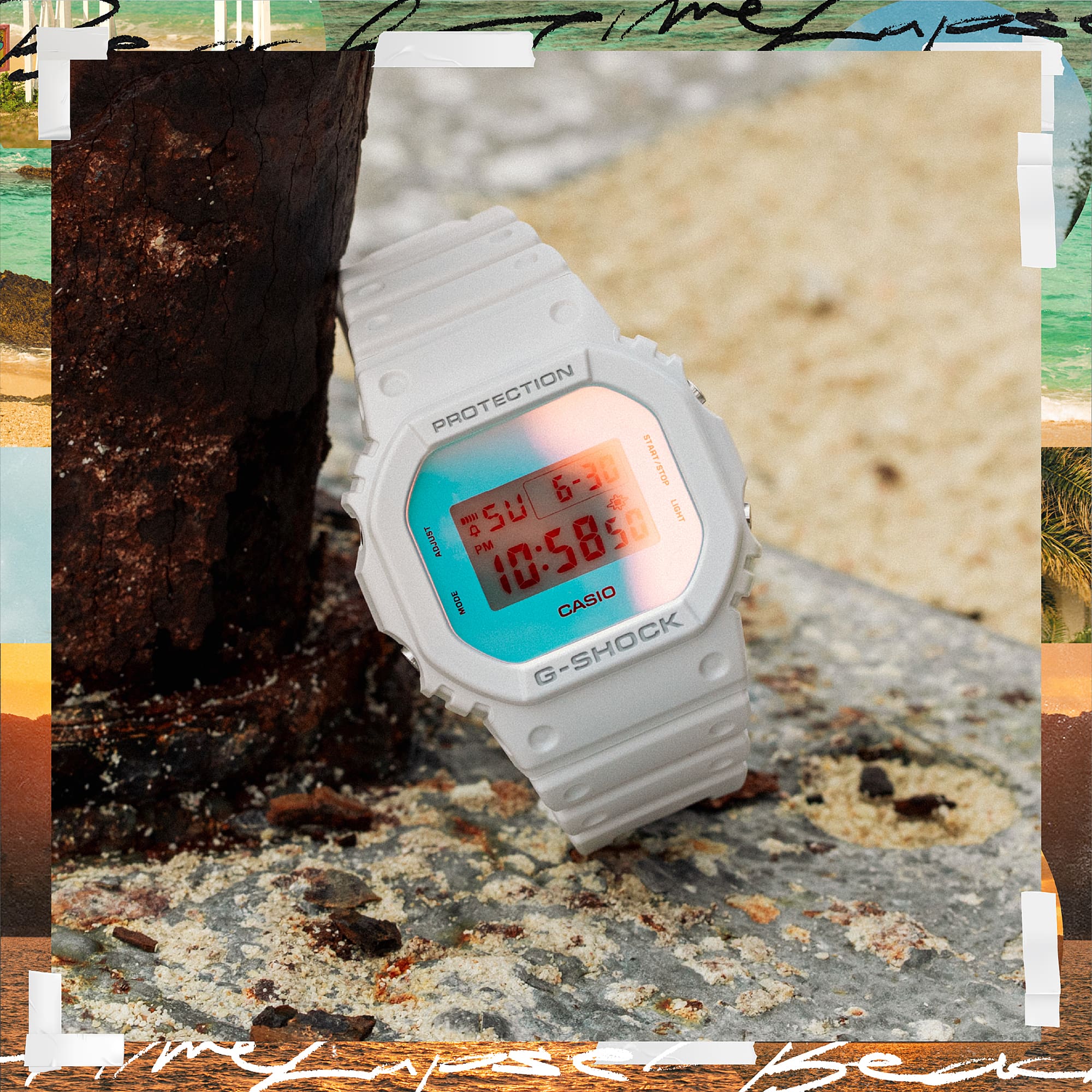 G-Shock Digital White Resin Band Watch DW5600TL-7D