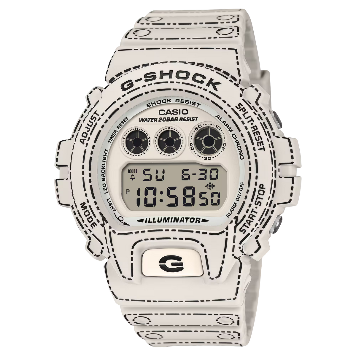 G-Shock Digital Origami Special Edition White Resin Band Watch DW6900RGM-5D
