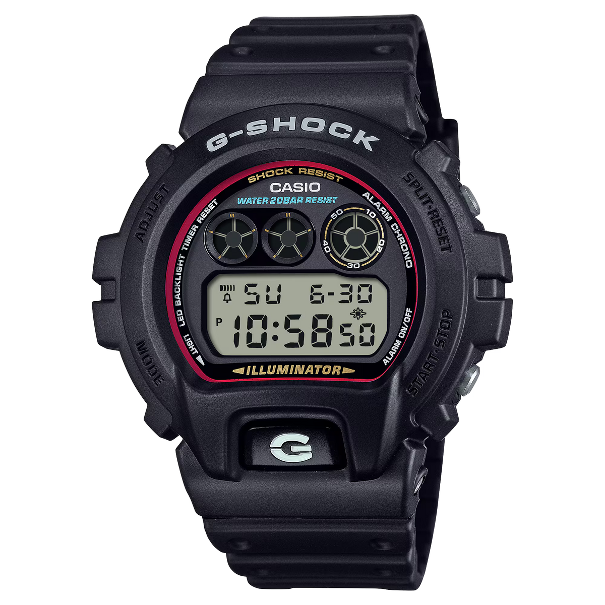 G-Shock Digital Black Dial and Resin Band Watch DW6900RL-1D
