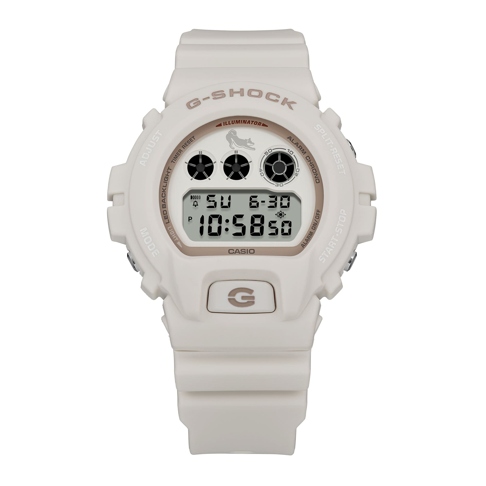 G-Shock Digital White Dial White Resin Band Watch DW6900SHB-7D