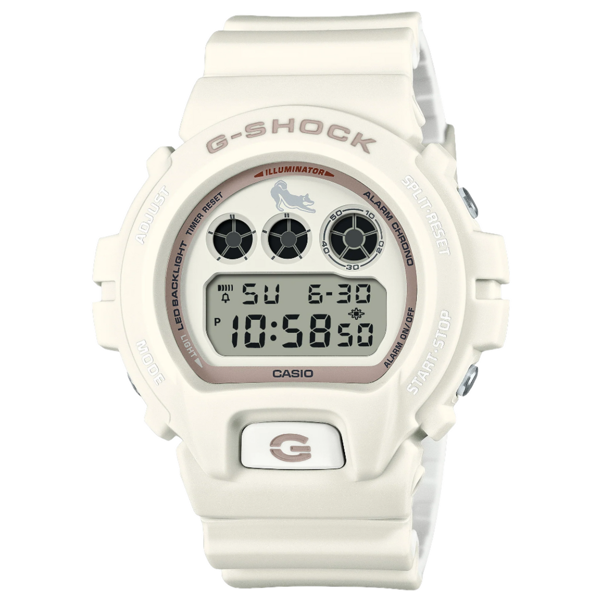 G-Shock Digital White Dial White Resin Band Watch DW6900SHB-7D