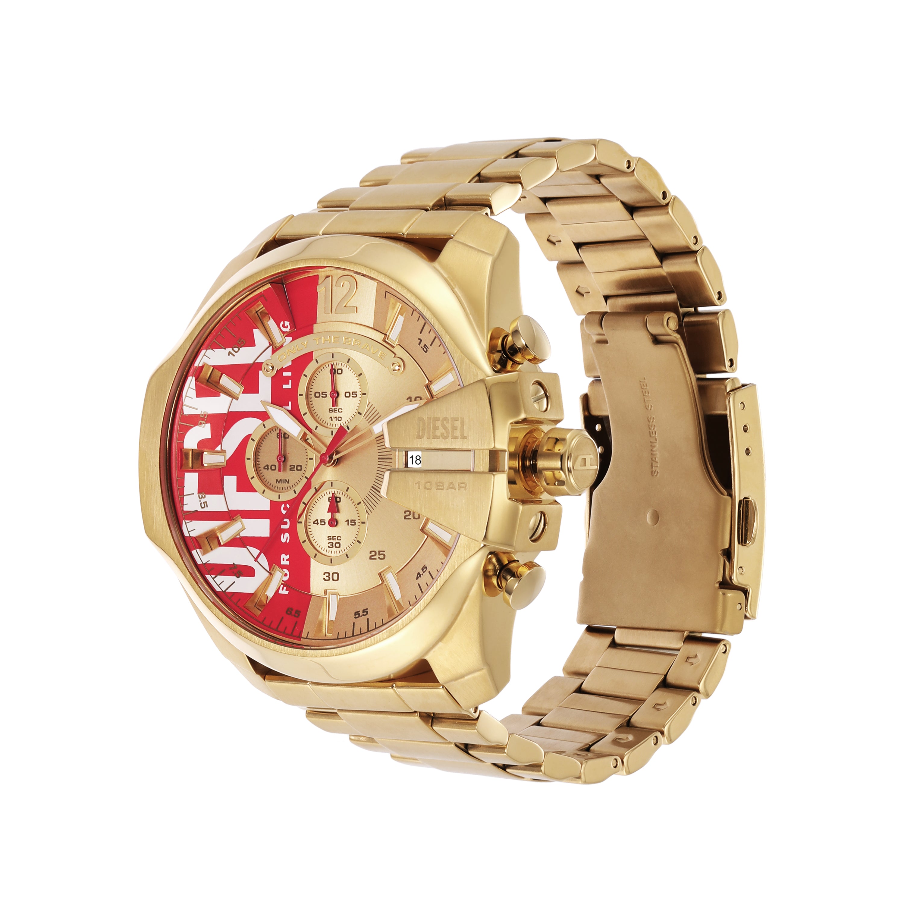 Diesel Gold-Tone Mega Chief Chronograph Stainless Steel Watch DZ4642