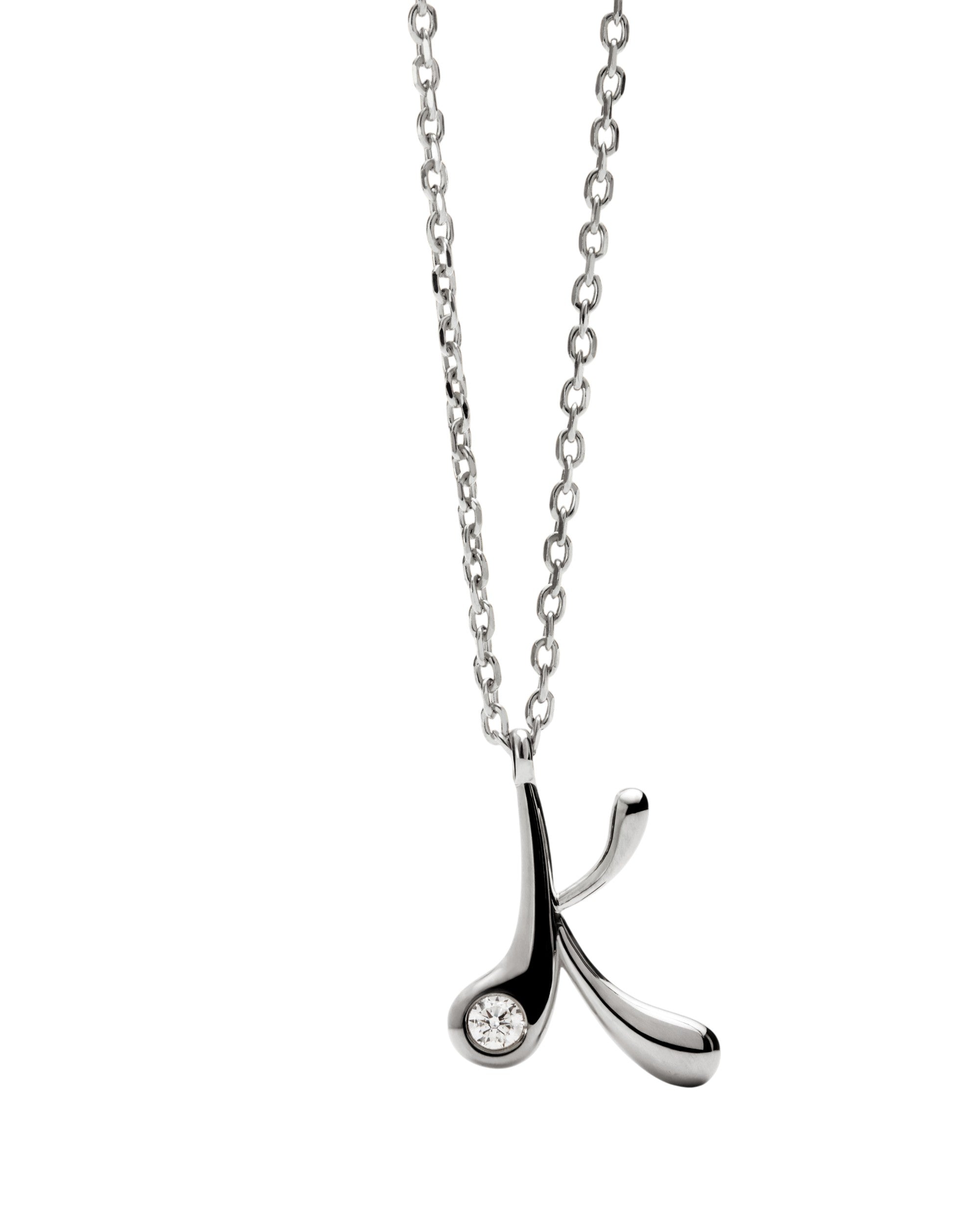 PDPAOLA Initial Letter Pendant K Necklace Silver