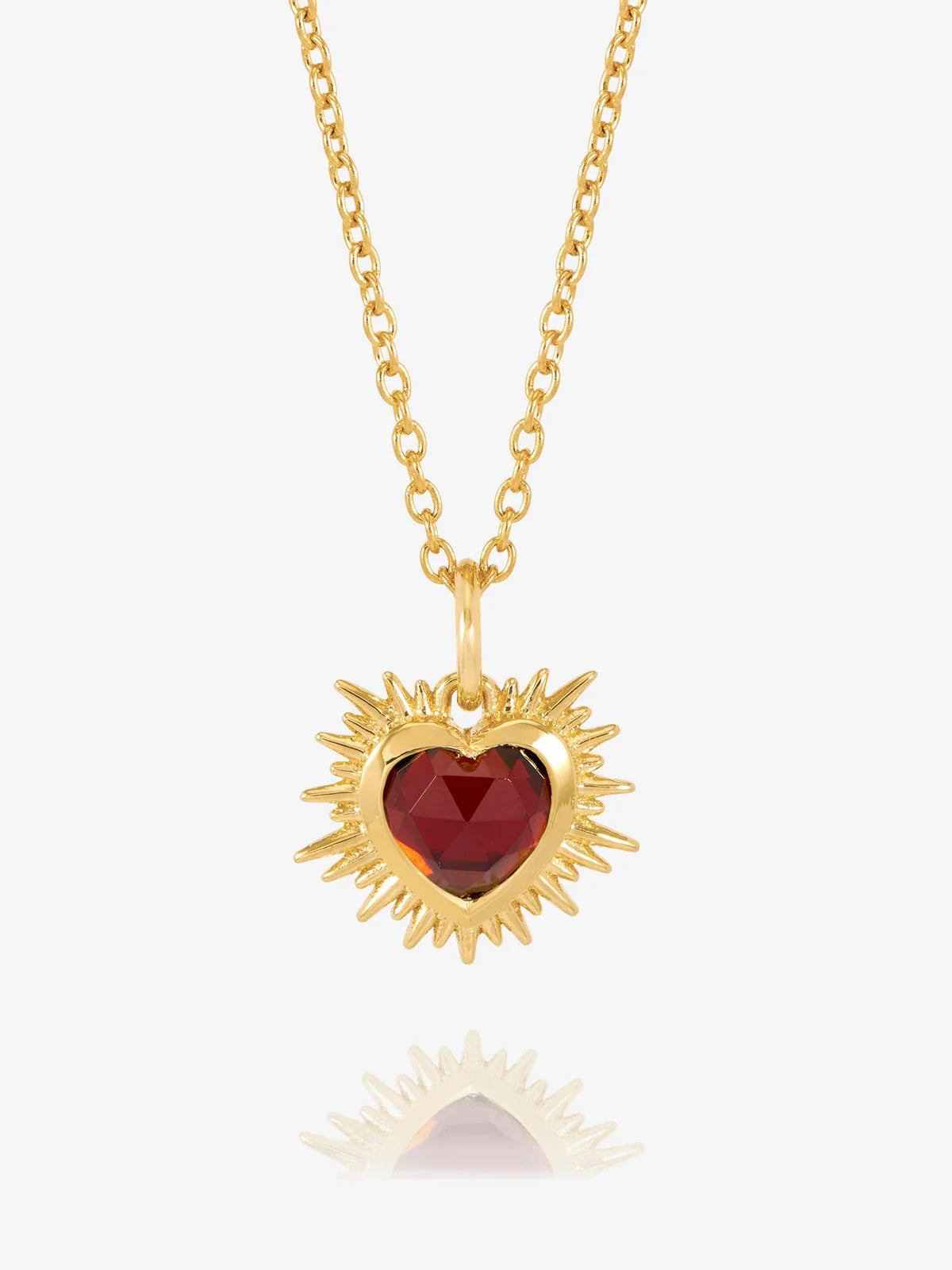 Rachel Jackson Electric Love Birthsone Heart Necklace Gold JANUARY