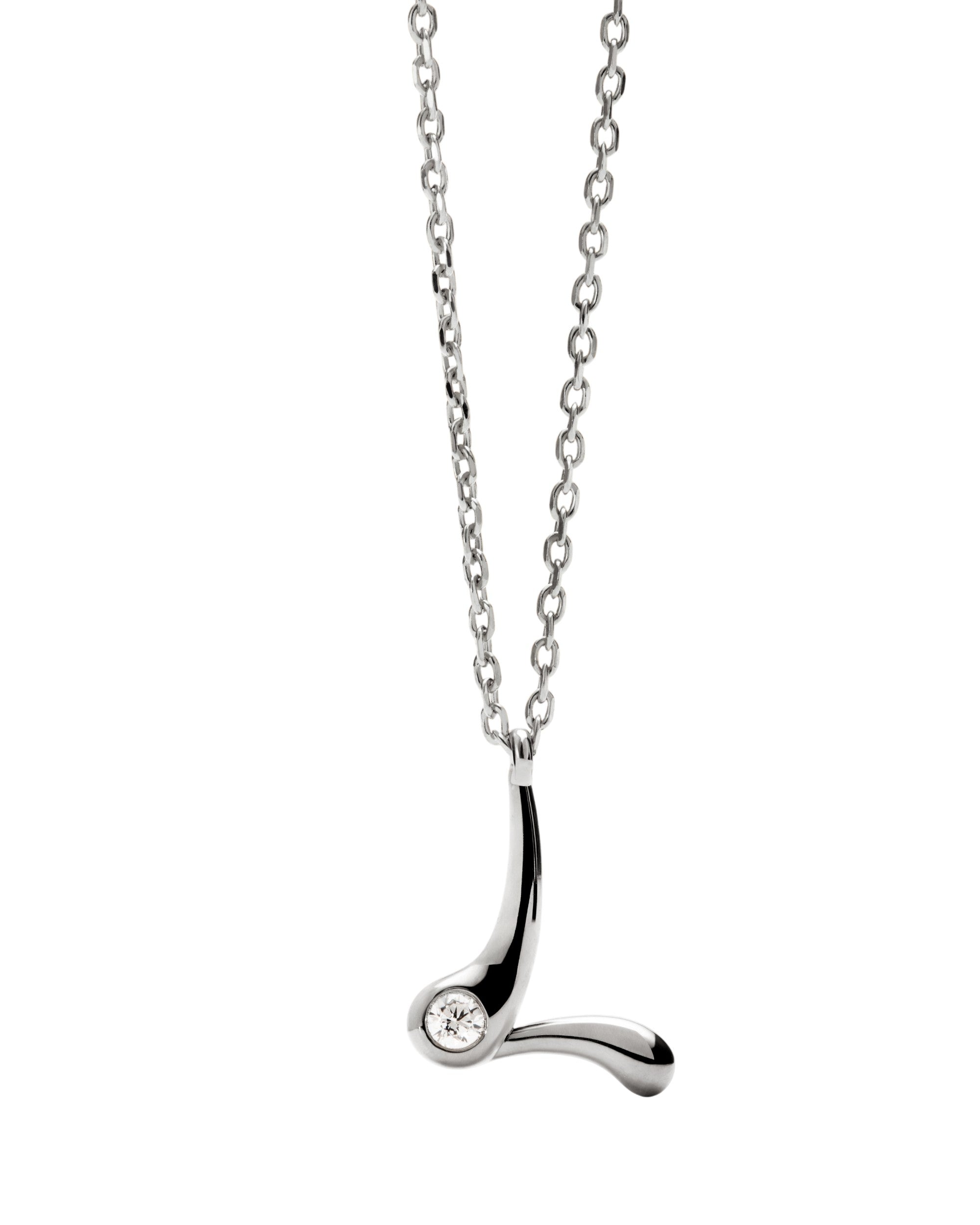 PDPAOLA Initial Letter Pendant L Necklace Silver