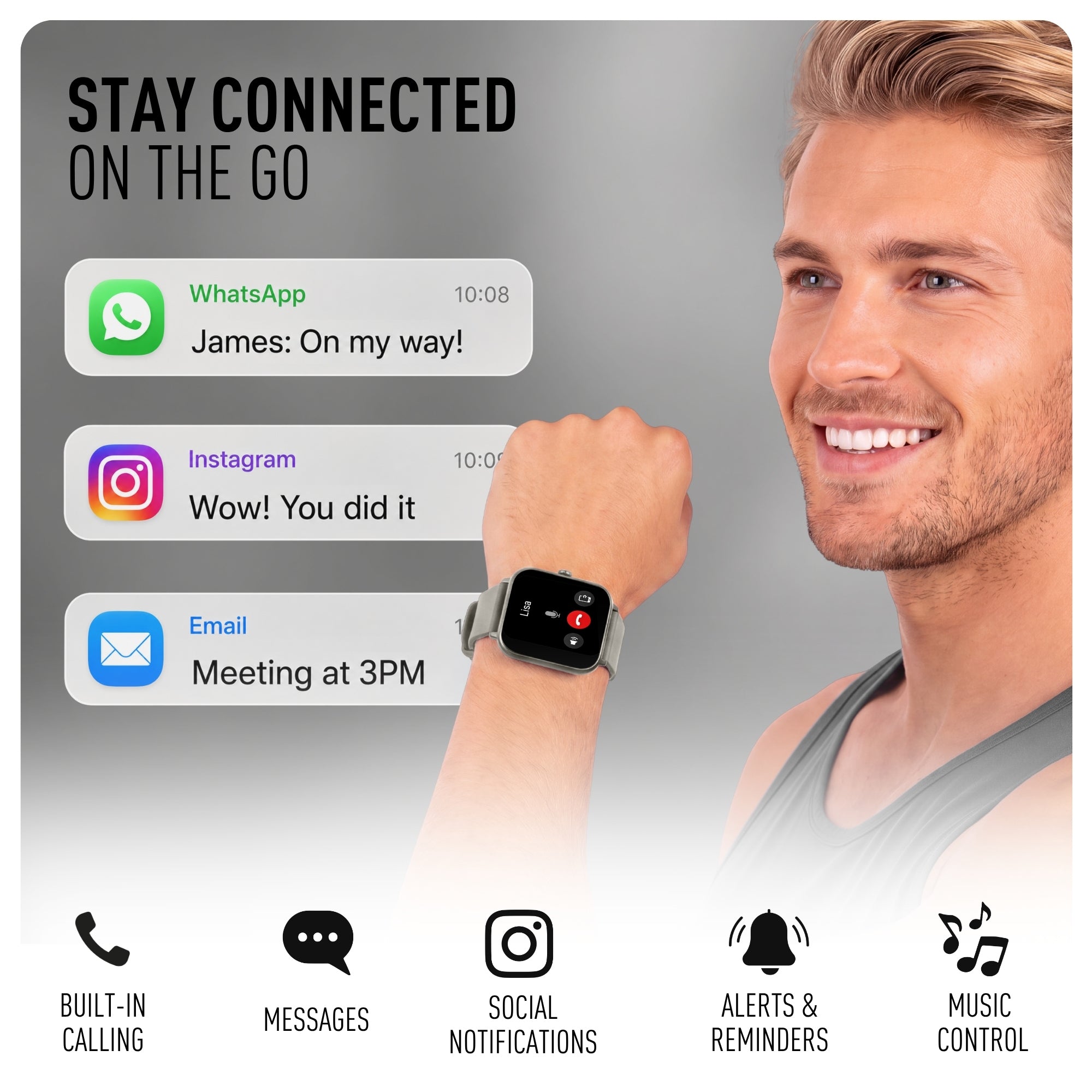 Reflex Active Nexus 100 S Lite Grey Silicone smart watch — view 7