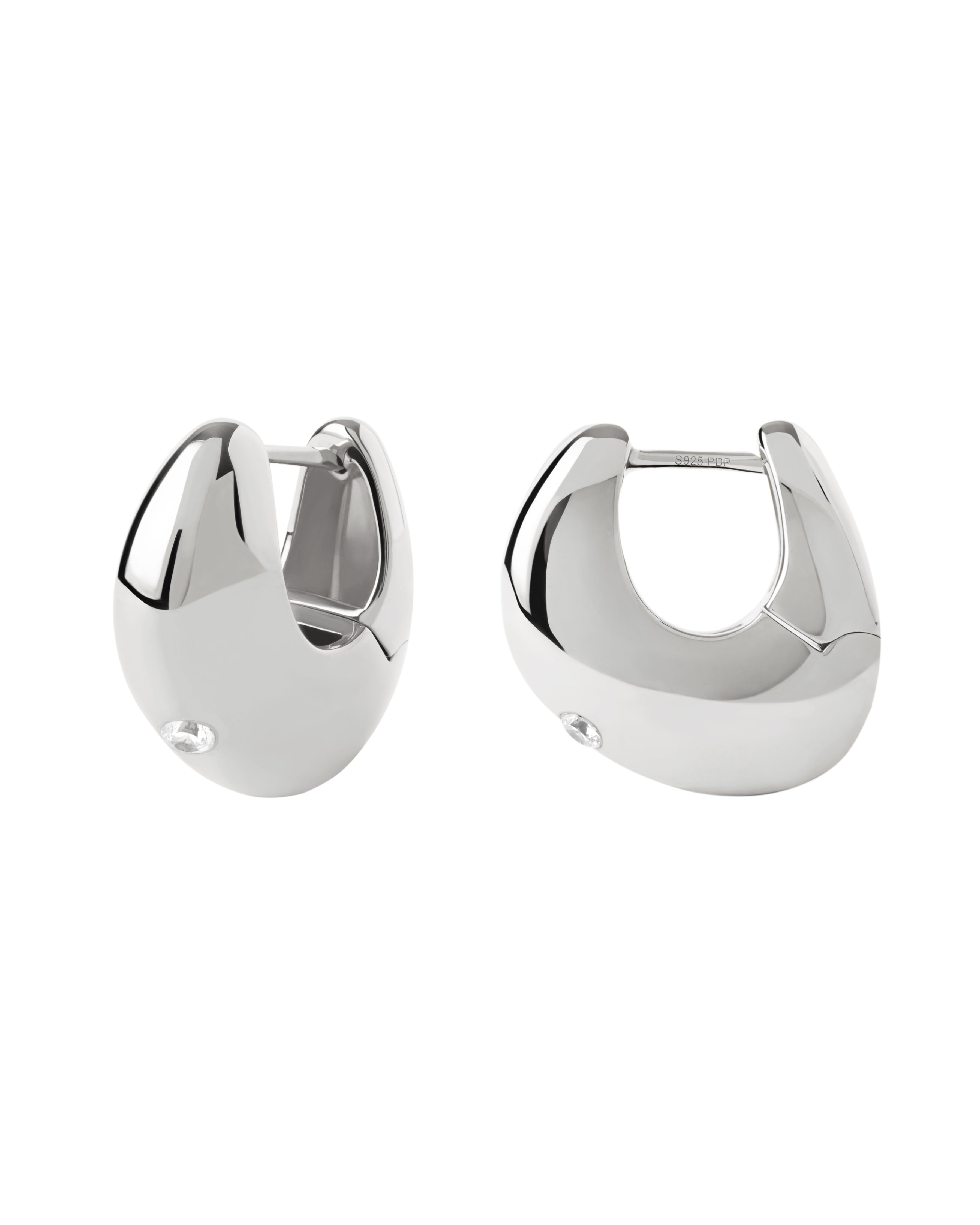 PDPAOLA Wave Silver Hoops