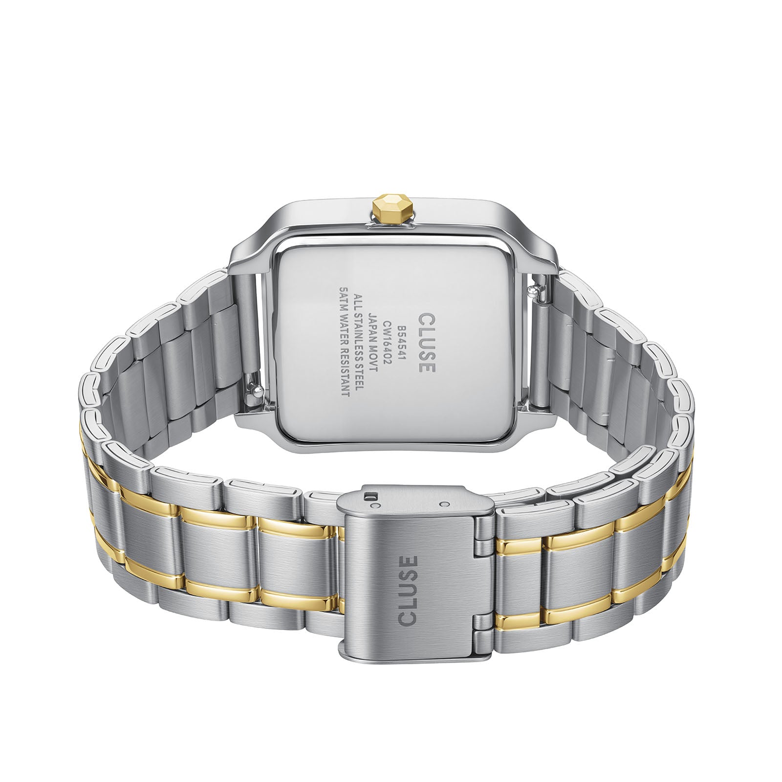 CLUSE Gracieuse Multifunction watch, white dial, two tone stainless steel strap CW16402, strap detail