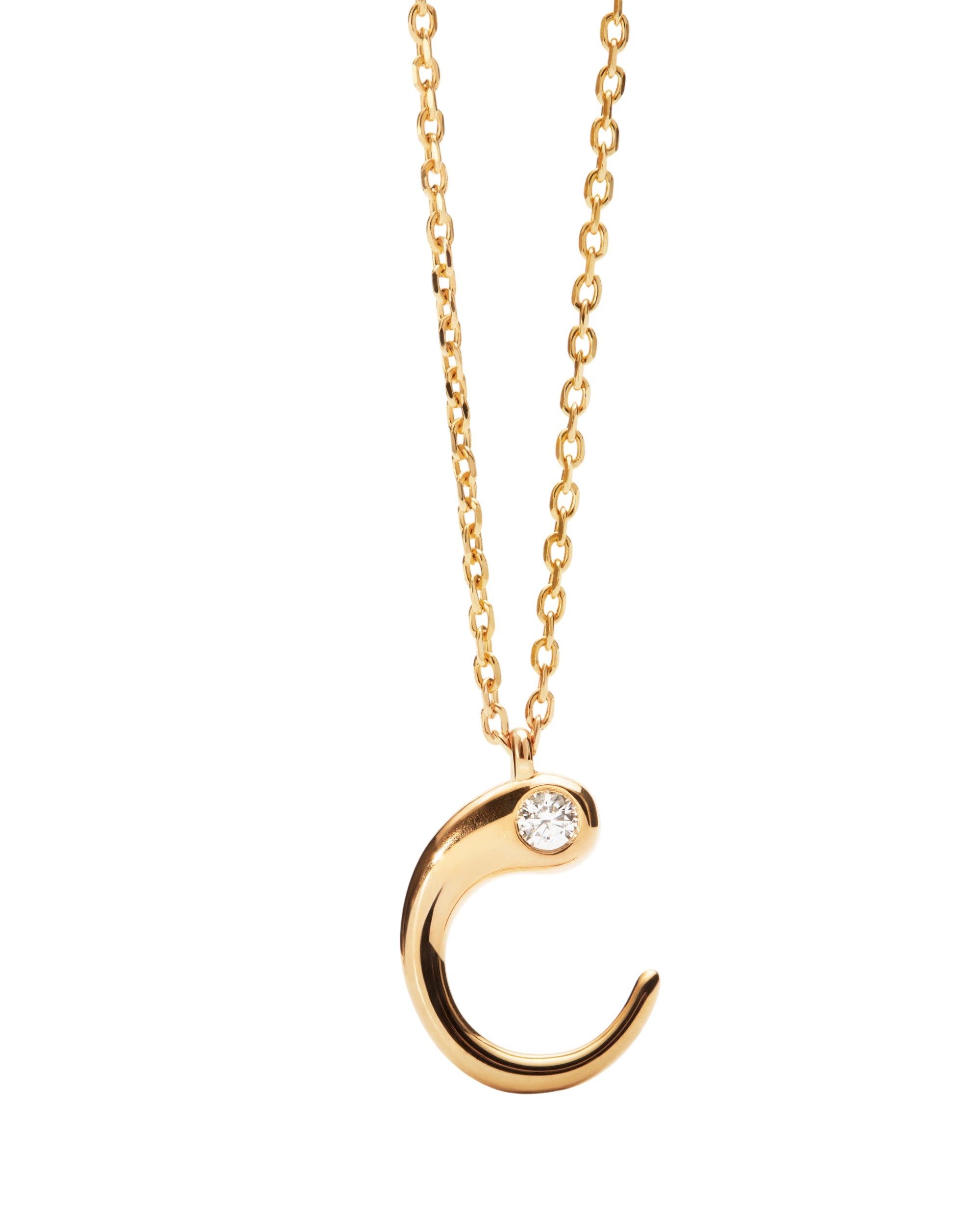 PDPAOLA Initial Letter Pendant C Necklace Gold