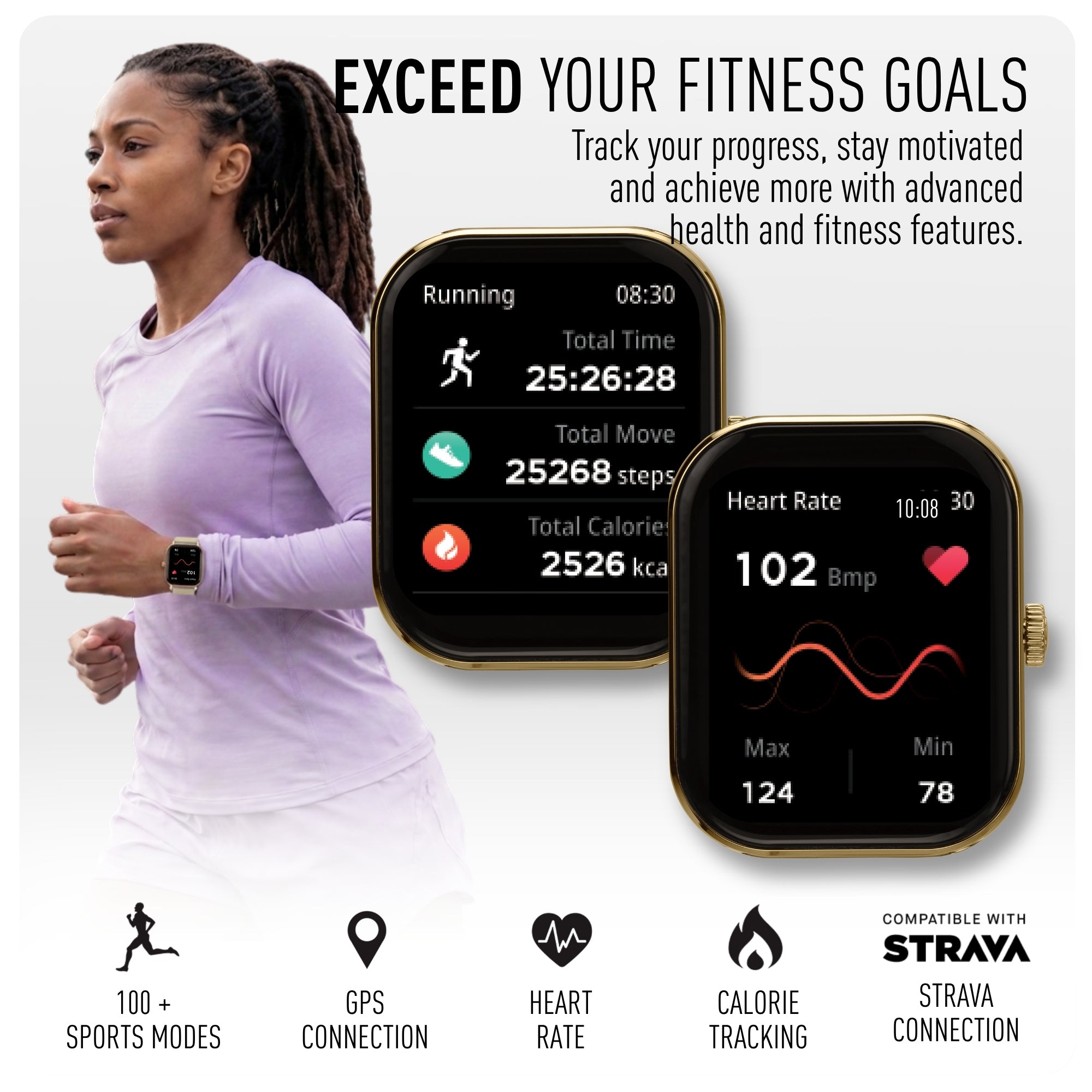 Reflex Active Nexus 100 S Gold Case Cream Silicone smart watch — view 2