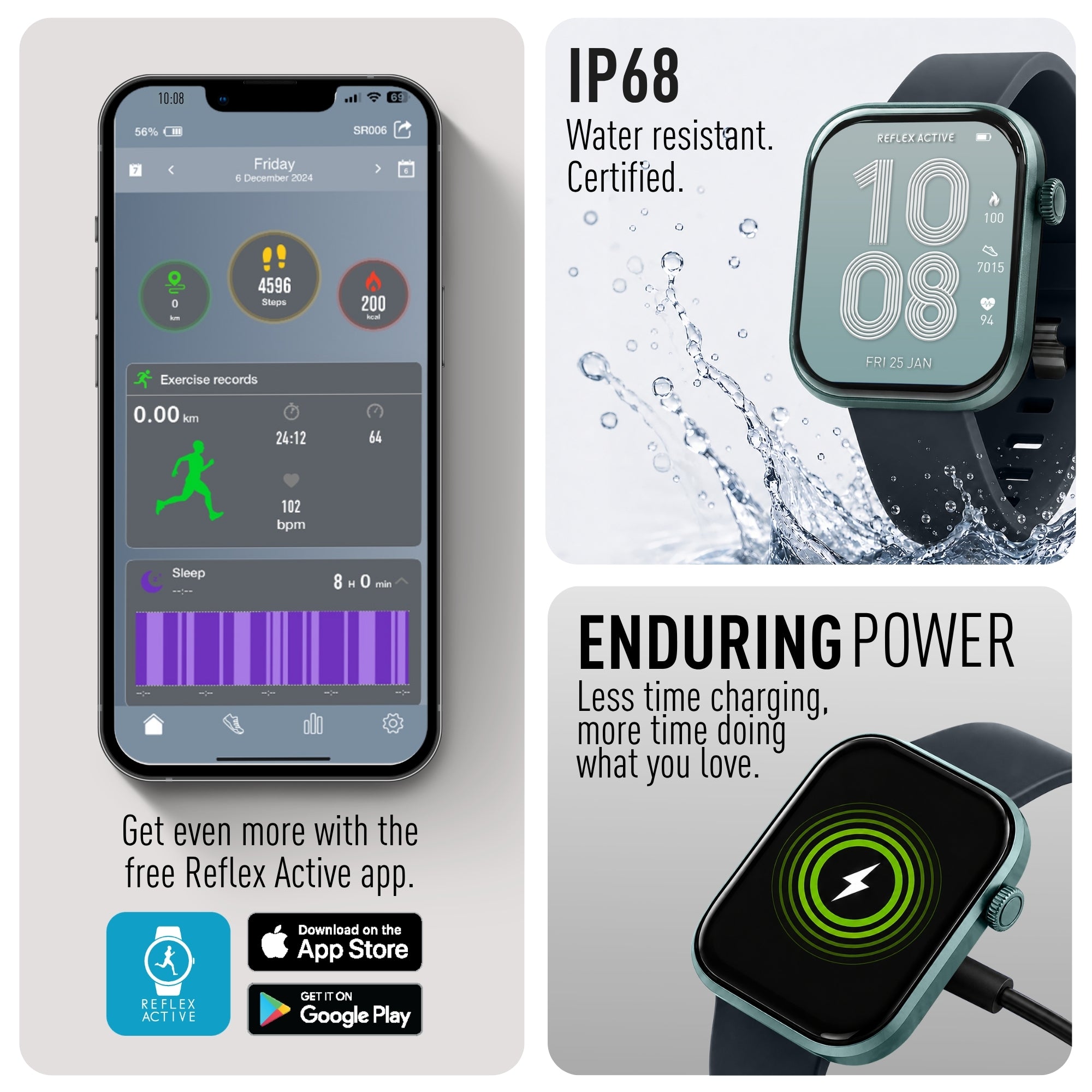 Reflex Active Spectra 300 S Lite Amoled Blue Bezel Grey Silicone smart watch — view 5
