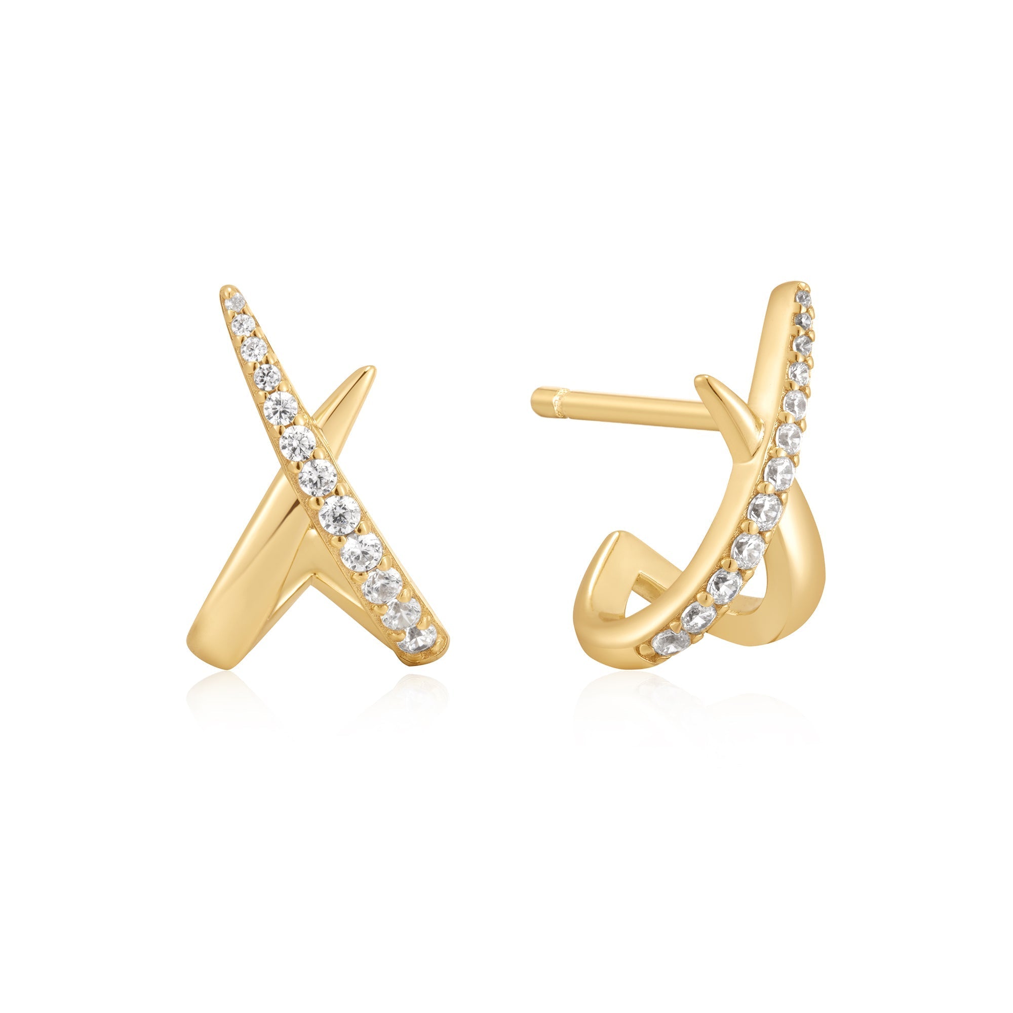 Ania Haie Gold Kiss Stud Earrings Unique Modern Trendy Design
