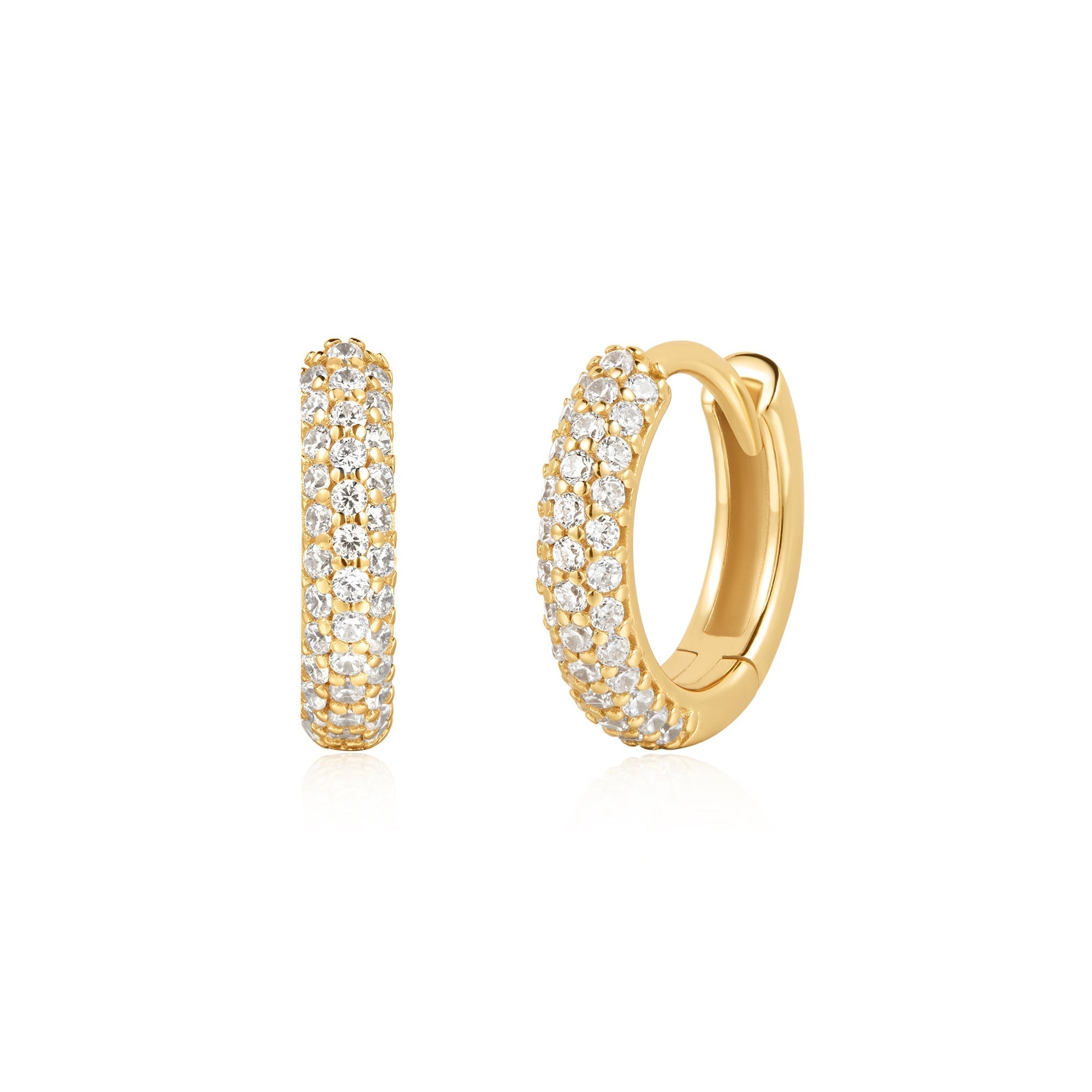 Ania Haie Gold Pave Huggies Earrings Trendy Affordable Luxury Jewelry
