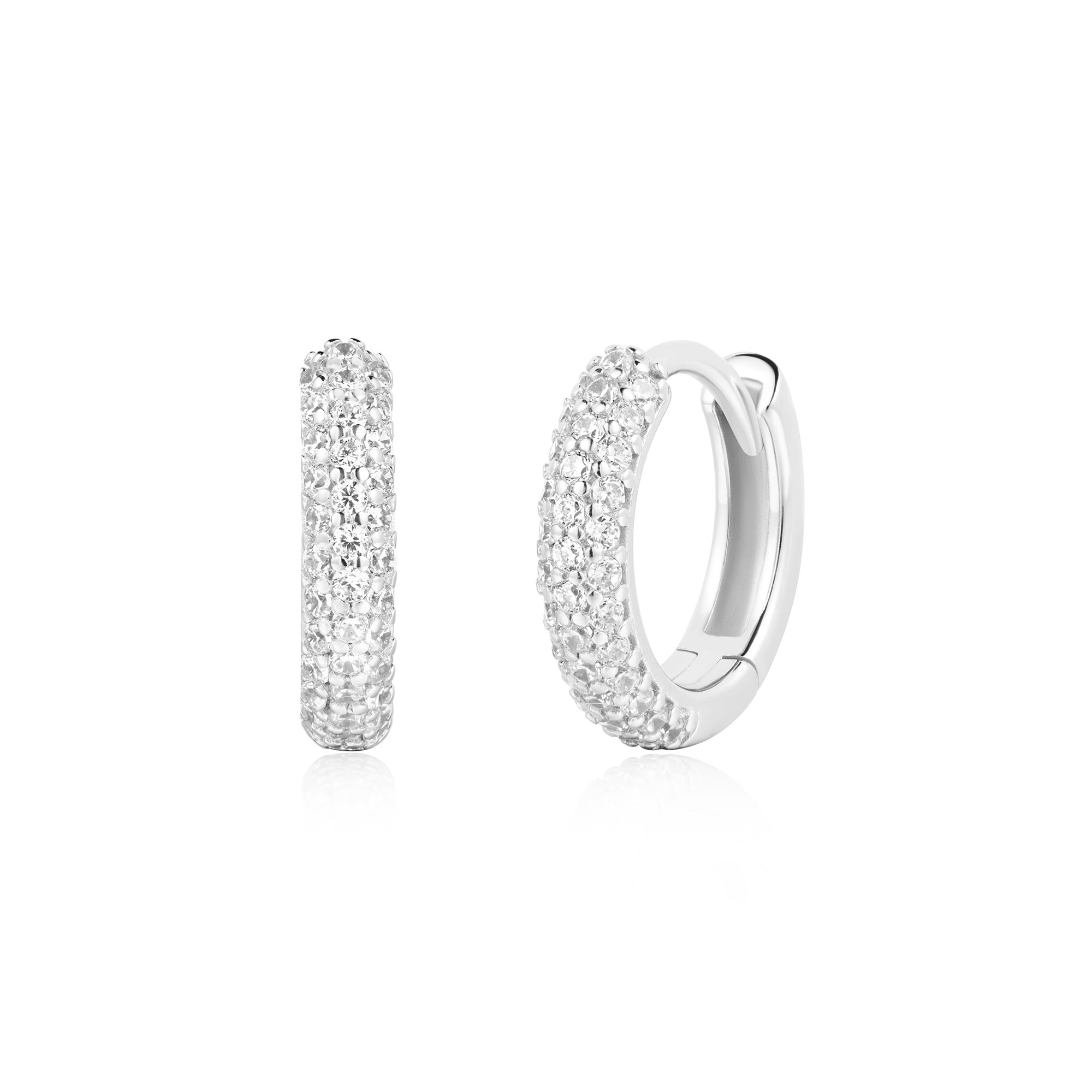Ania Haie Silver Pave Huggies Luxury Affordable Modern Jewelry