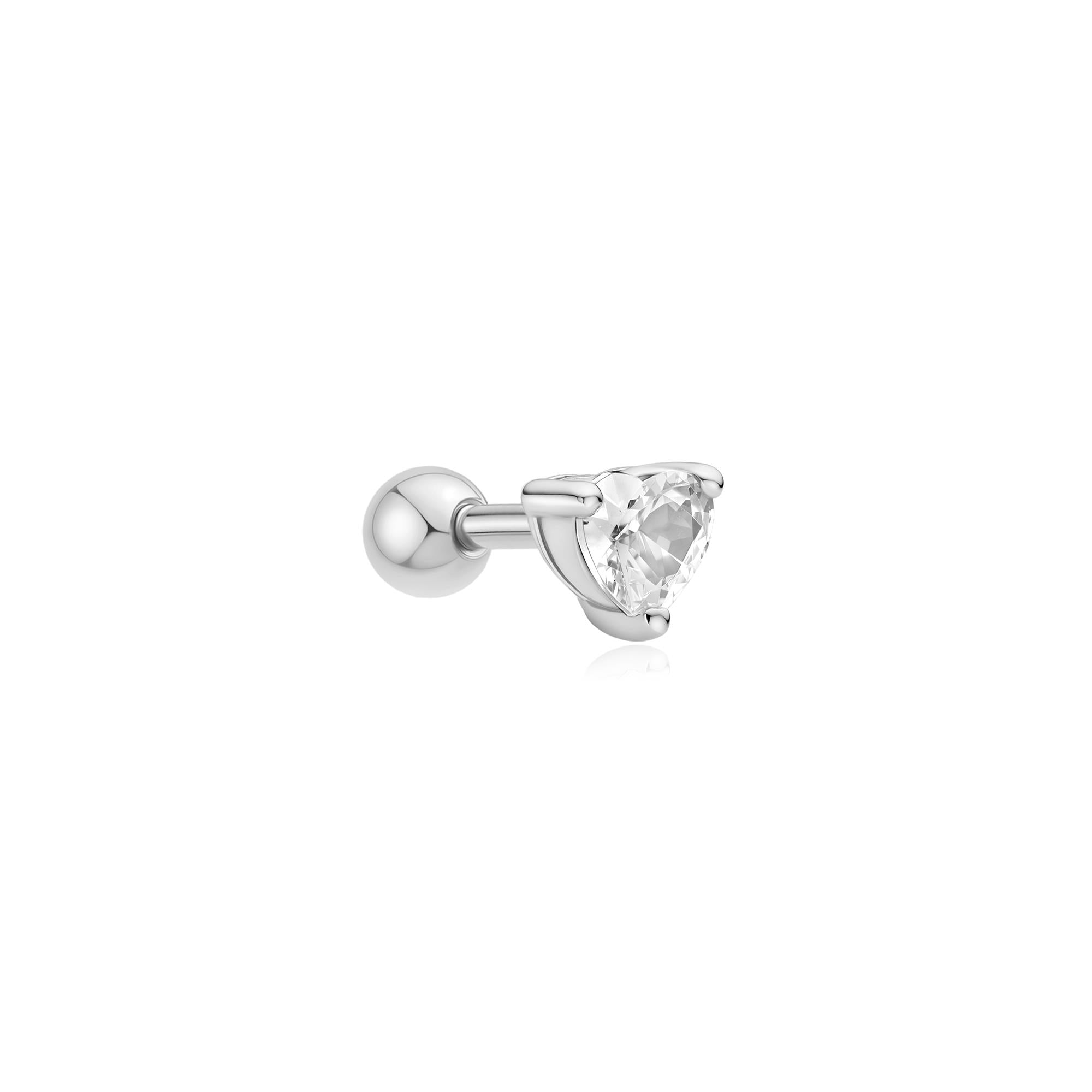 Ania Haie Silver Heart Barbell Single Earring