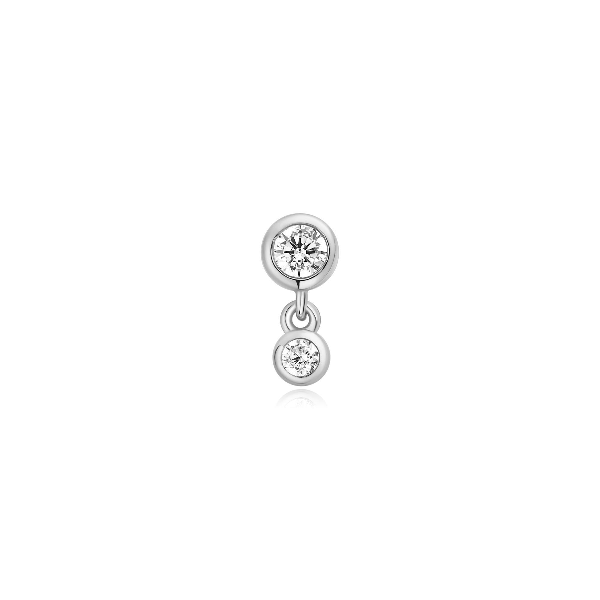 Ania Haie Silver Bezel Dangle Barbell Single Earring