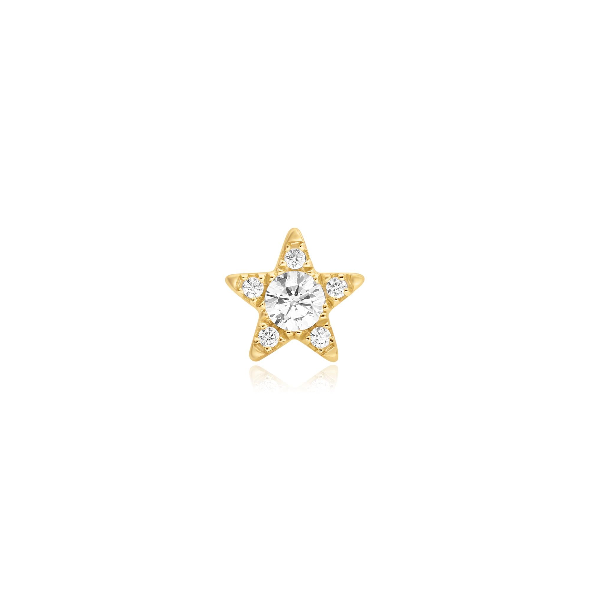 Ania Haie Gold Five-Point Star Barbell Single Earring