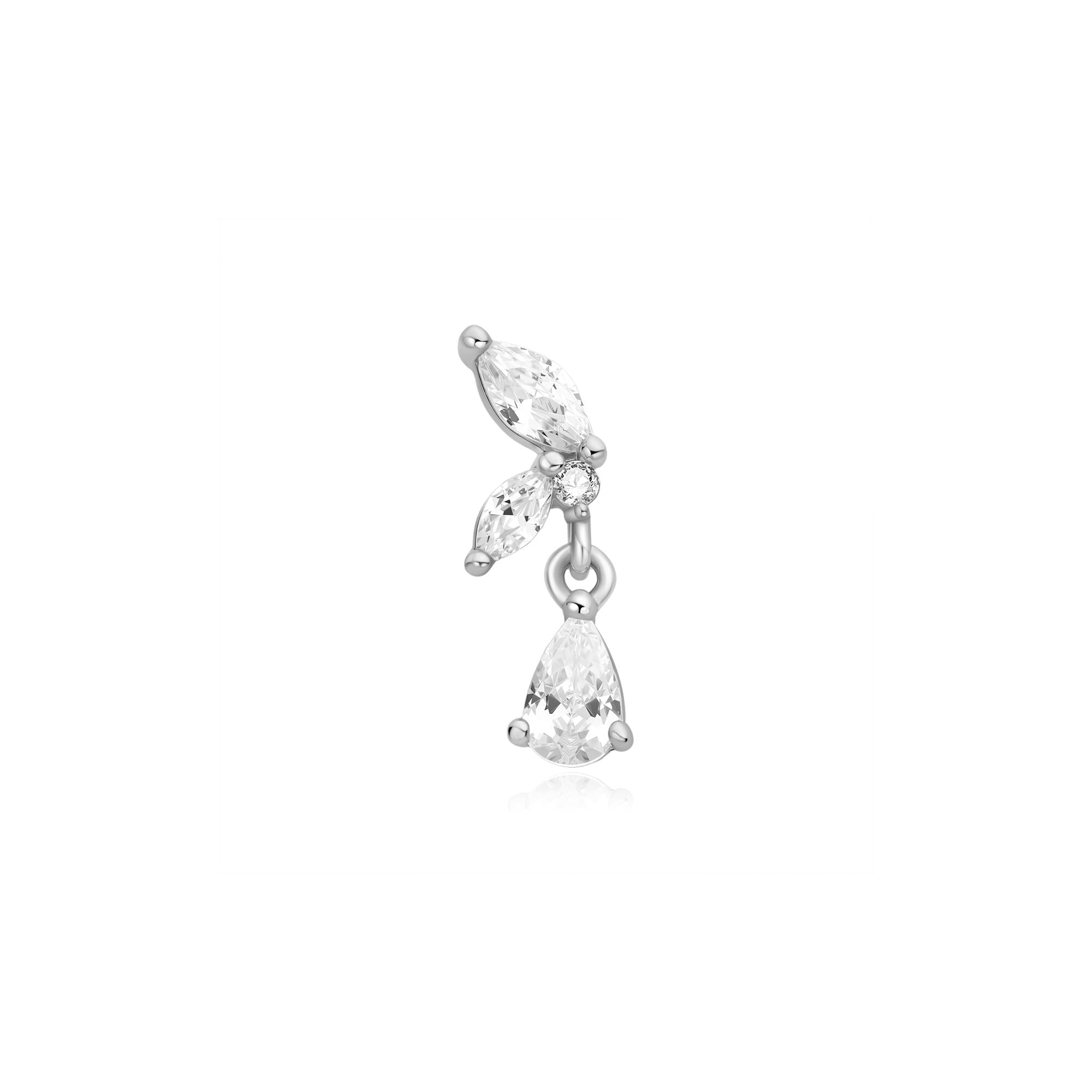 Ania Haie Silver Marquise Dangle Barbell Single Earring
