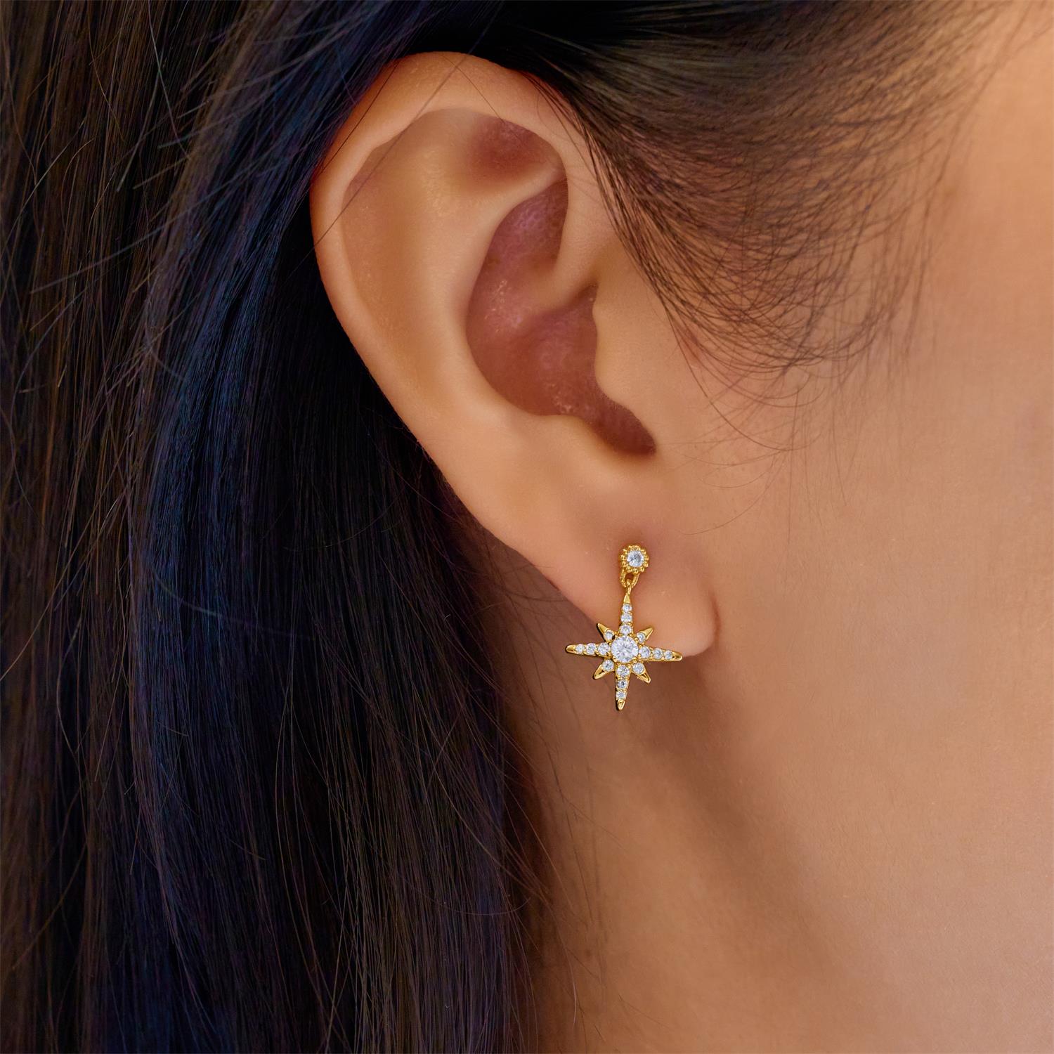 Ania Haie Gold Dangling Nova Star Stud Earrings