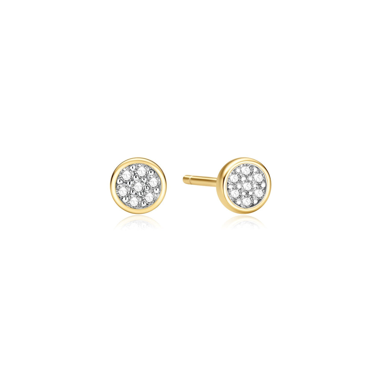 Ania Haie Gold Small Pave Disc Stud Earrings