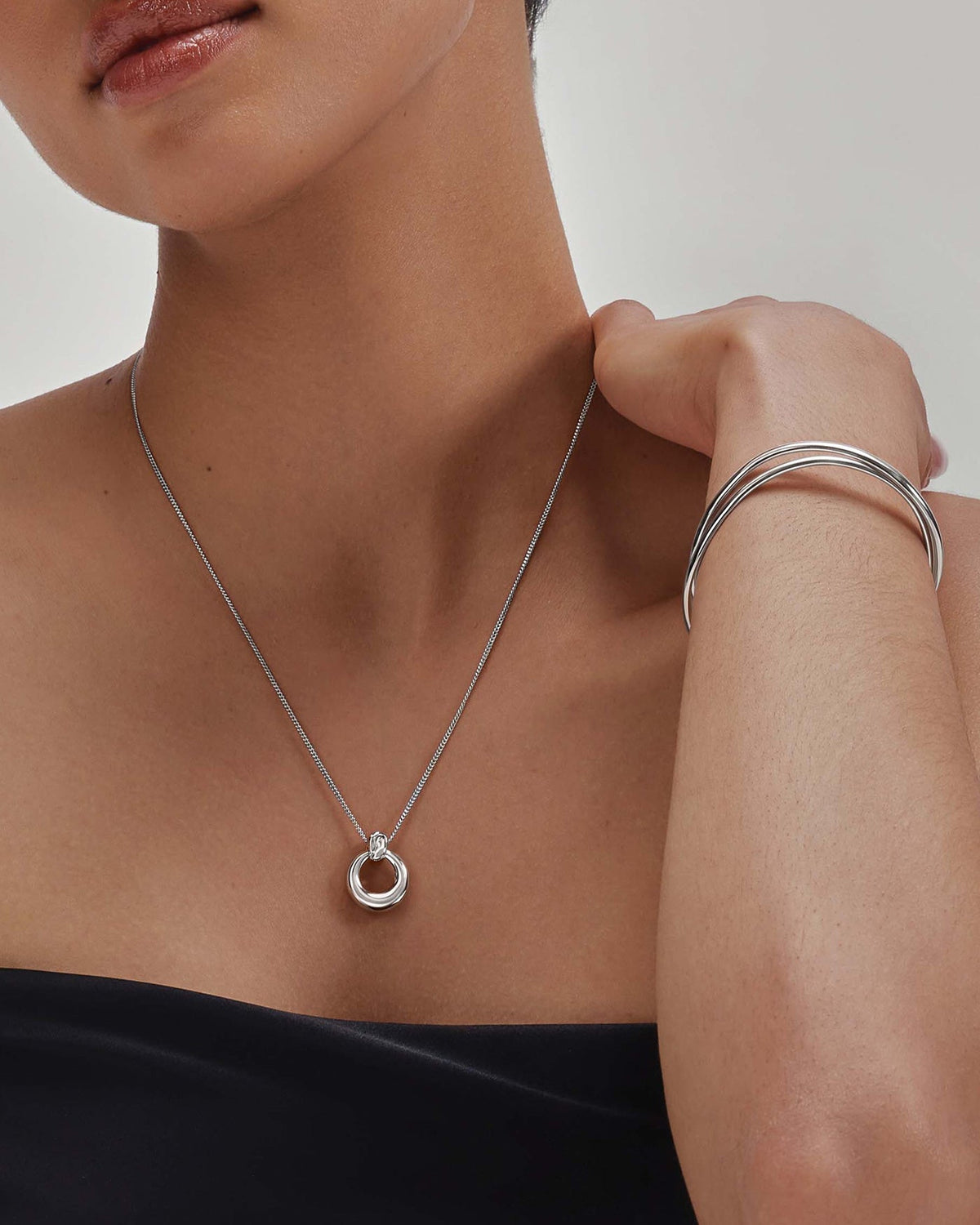 Ania Haie Silver Open Circle Necklace N077-04H N077-04H view 2