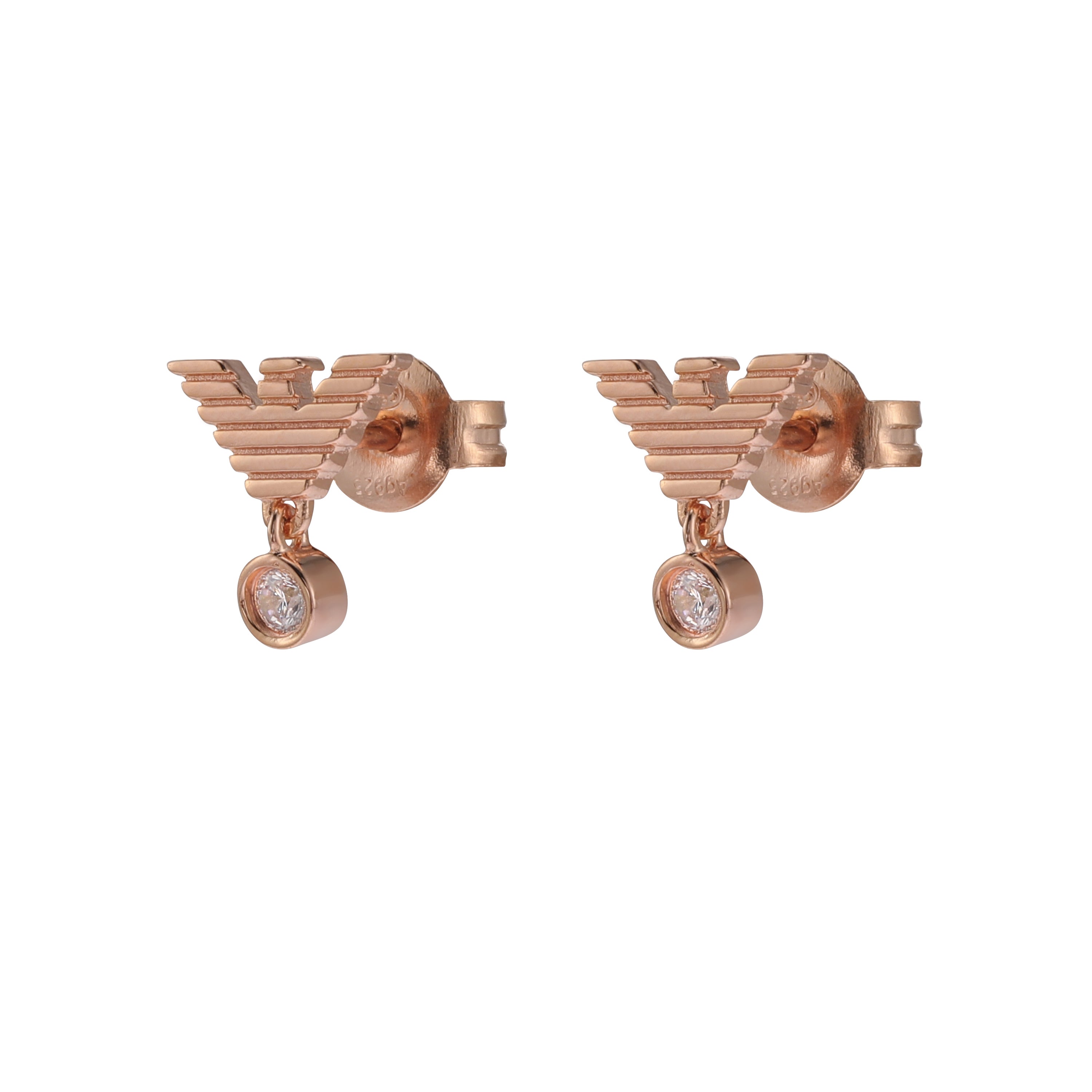 Armani Elegant Rose Gold Earrings with Cubic Zirconia EG3582221