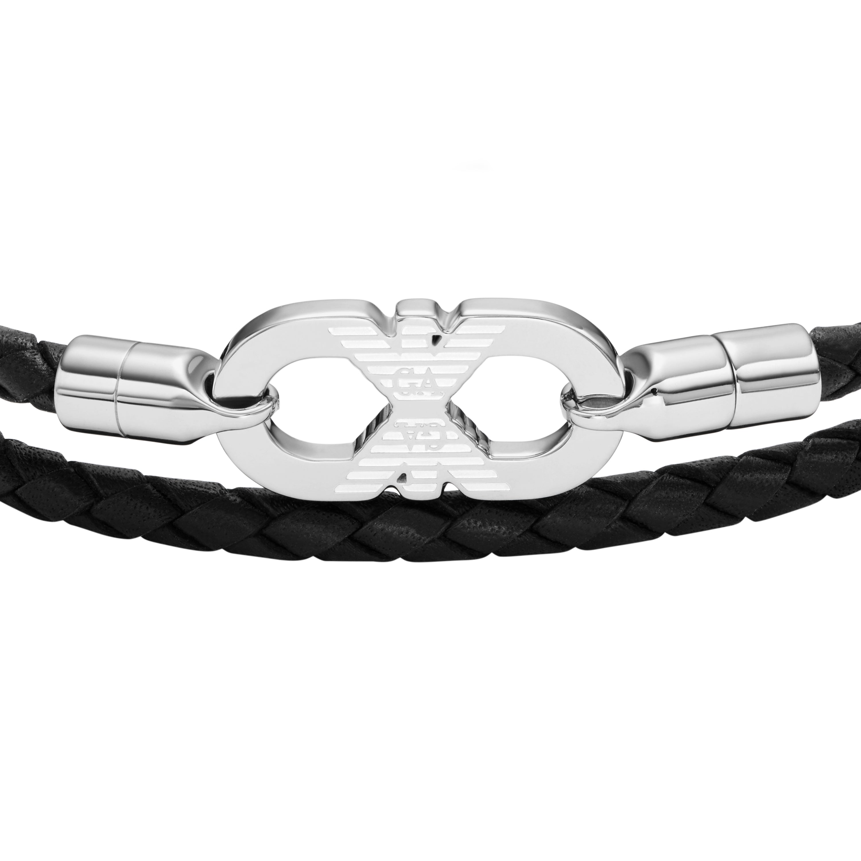 Emporio Armani Silver Black Men's Bracelet EGS3299040