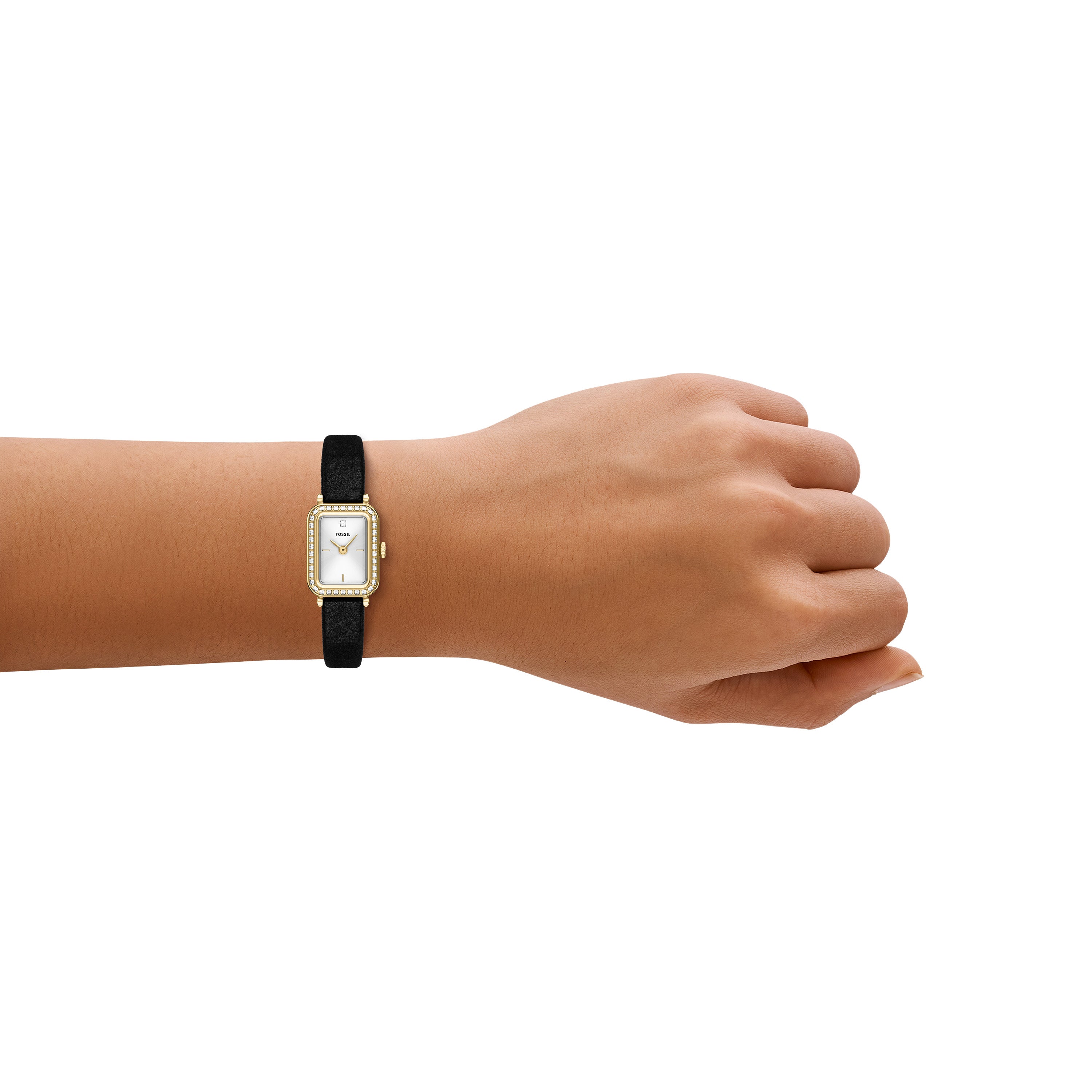 Fossil Raquel Two Hand Black Velvet Watch ES5437