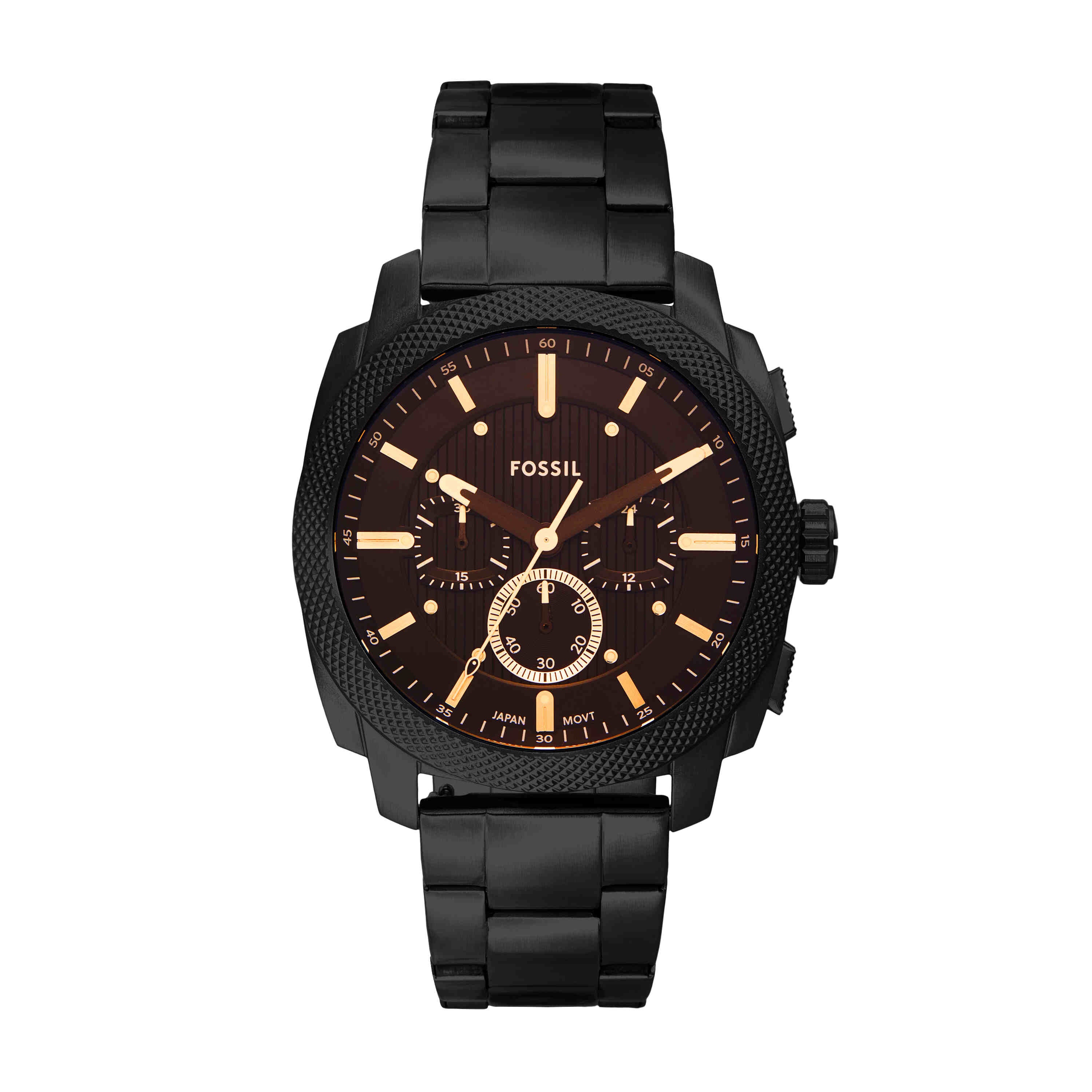 Fossil Machine Black Dial Stainless Steel Watch FS6097