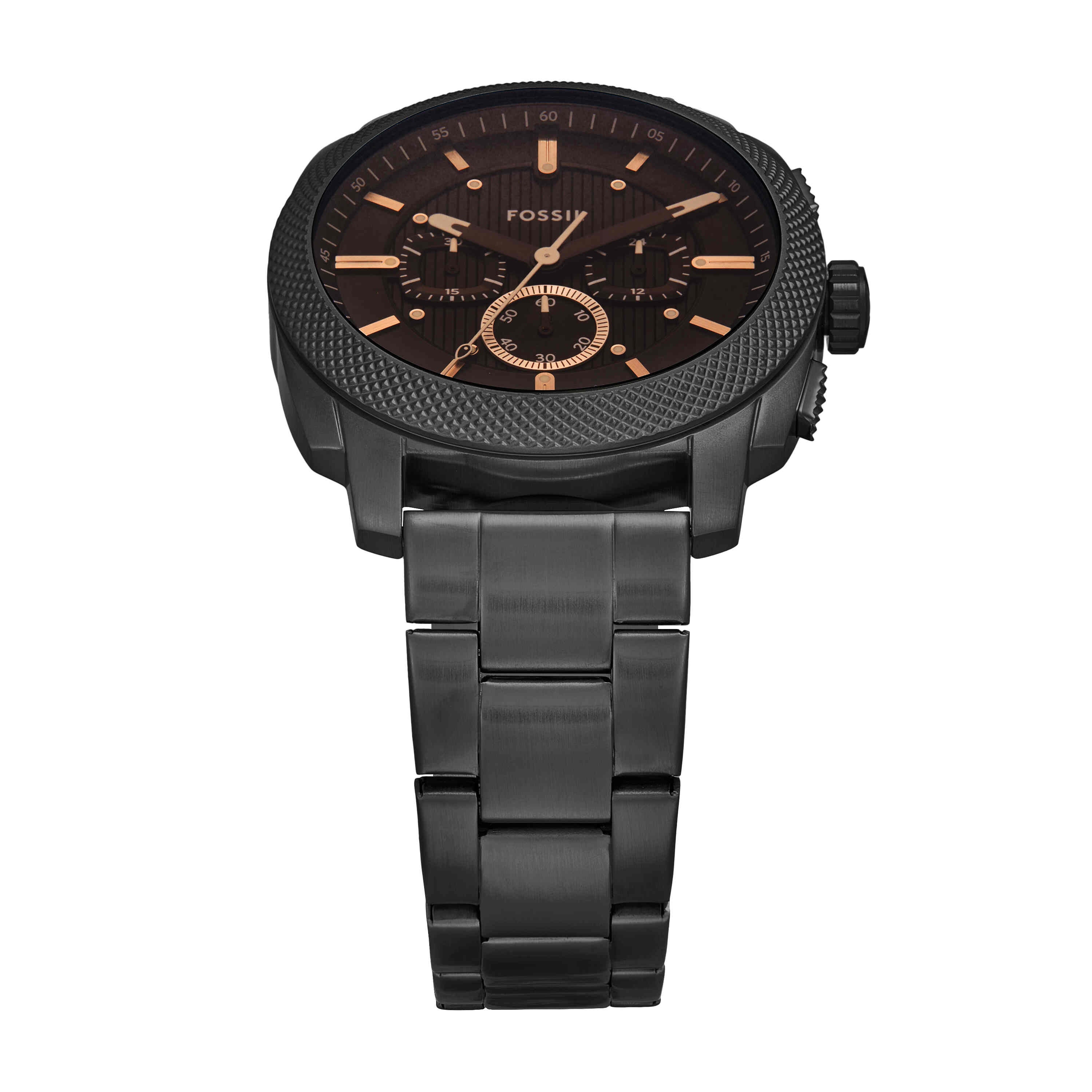 Fossil Machine Black Dial Stainless Steel Watch FS6097