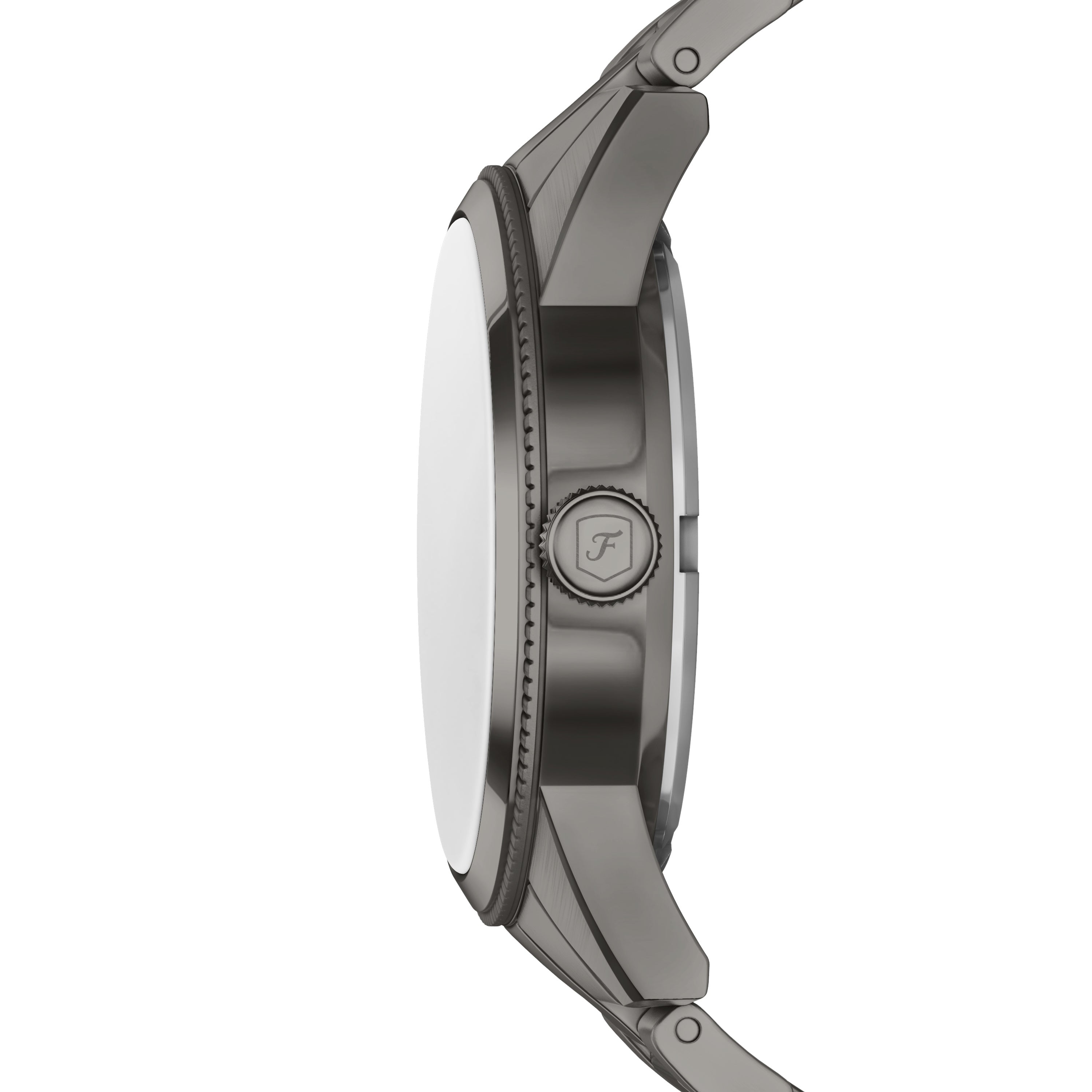 Fossil Pearson Multifunction Gunmetal Stainless Steel Black Dial Watch FS6136