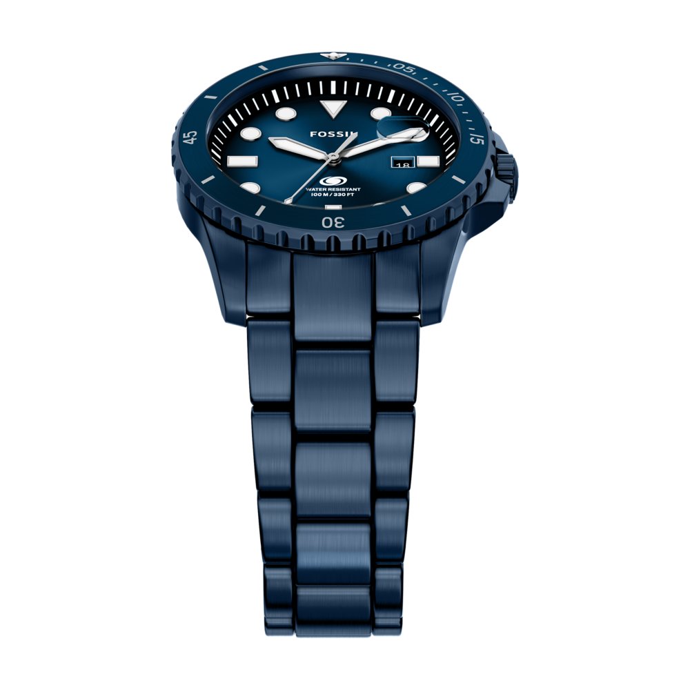 Fossil Blue Dive Three-Hand Navy Stainless Steel Men's Watch FS6166