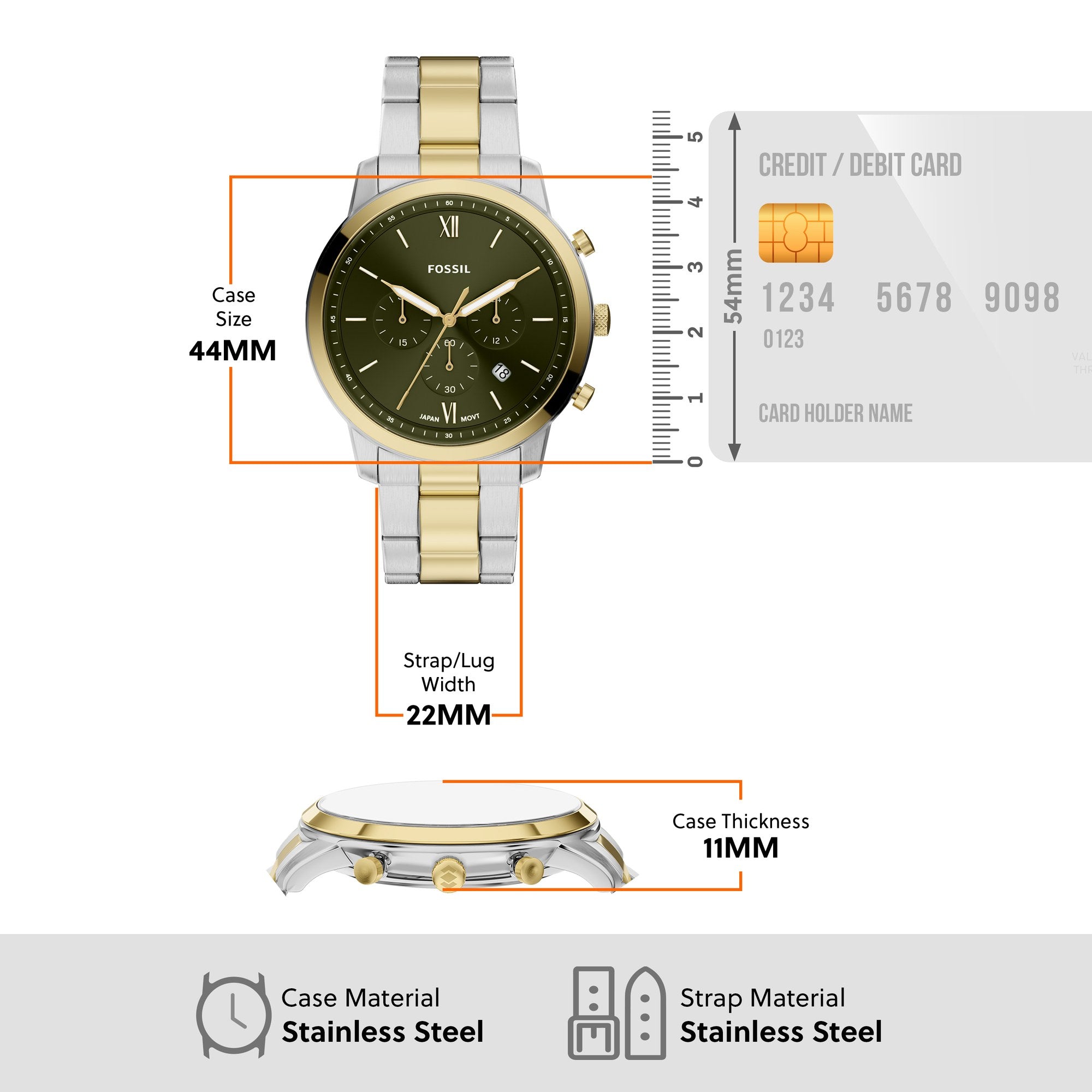 Fossil men's watch, green dial (view 8)