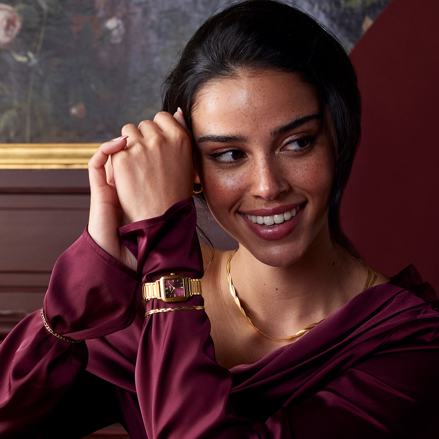 CLUSE Gracieuse Petite Gold Dark Cherry Dial Watch CW11812