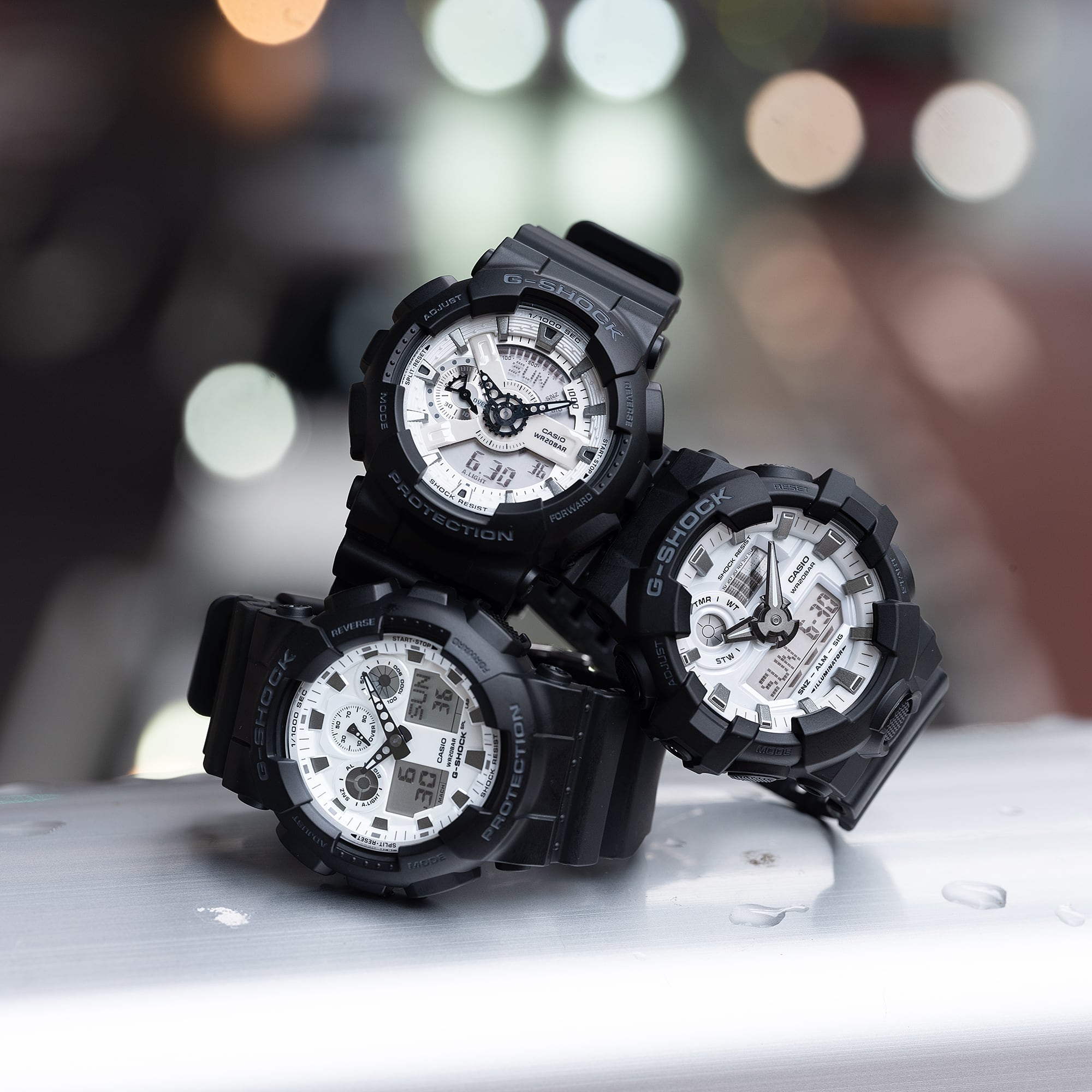 G-Shock Analog Digital White Dial Black Resin Band Watch GA700WD-1A