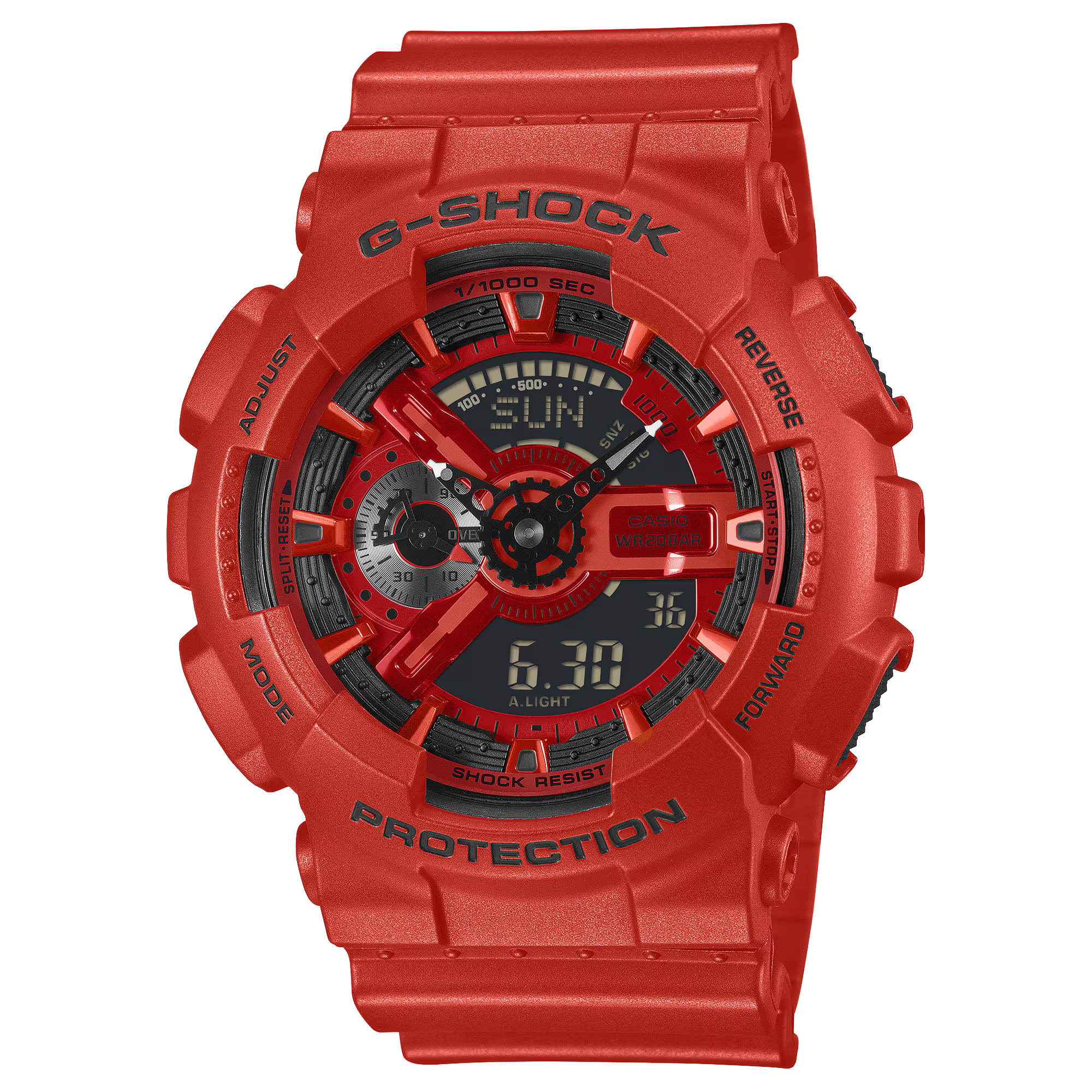 G-Shock Analog Digital Red Dial Red Resin Band Watch GA110RRB-4A