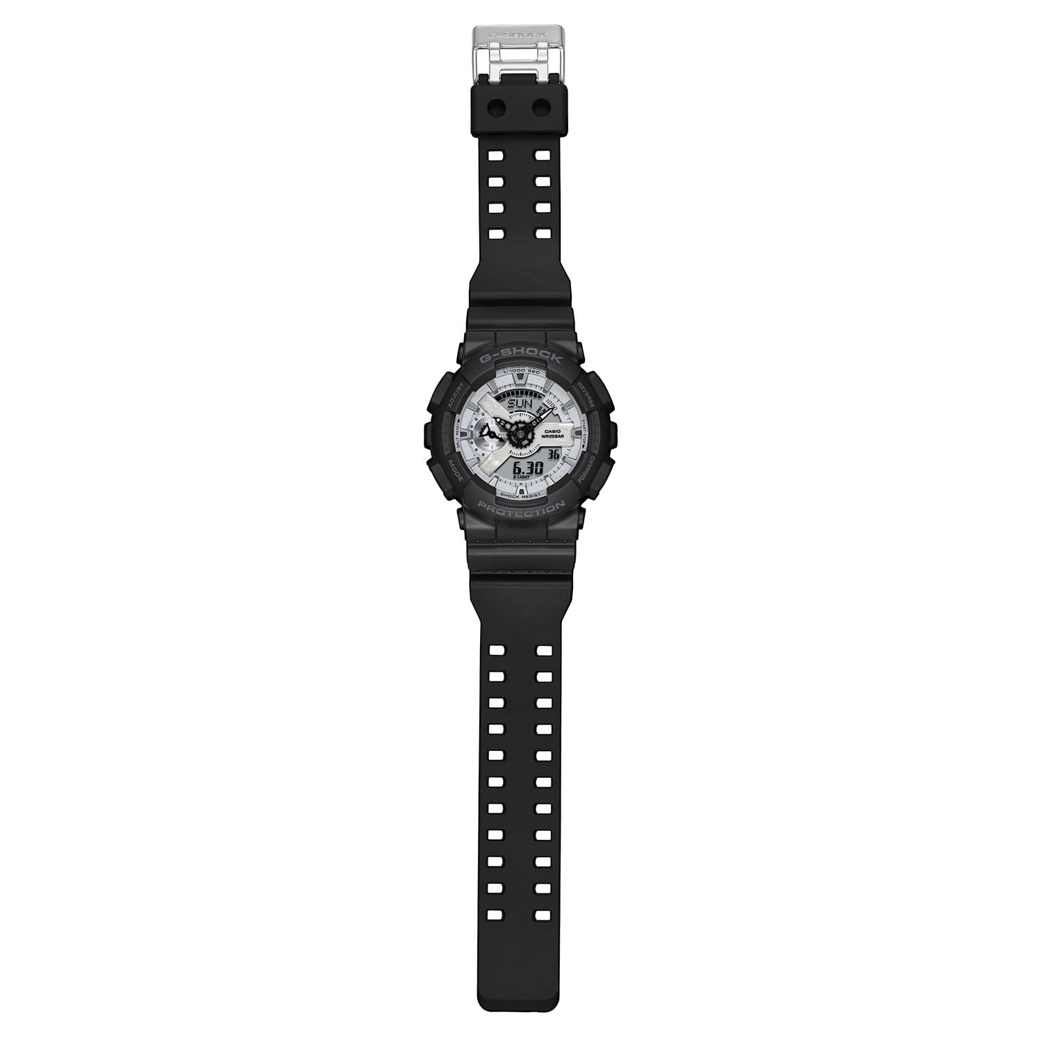 G-Shock Analog Digital White Dial Black Resin Band Watch GA110WD-1A