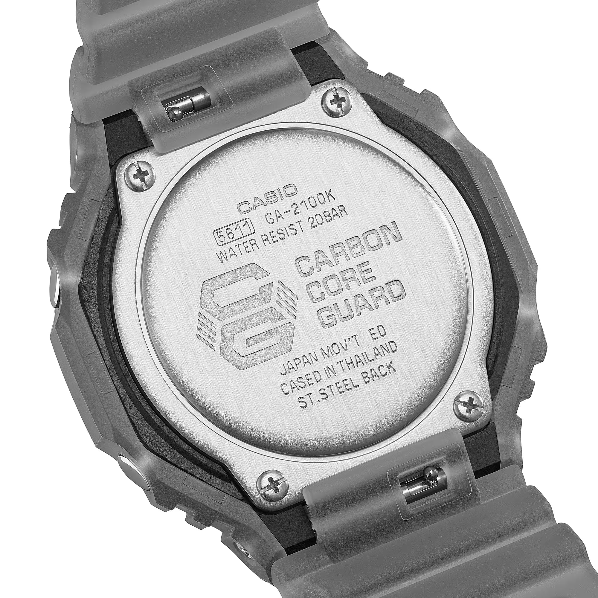 G-Shock Analog Digital Smokey Black Resin Band Neon Blue Accents Watch GA2100K-1A