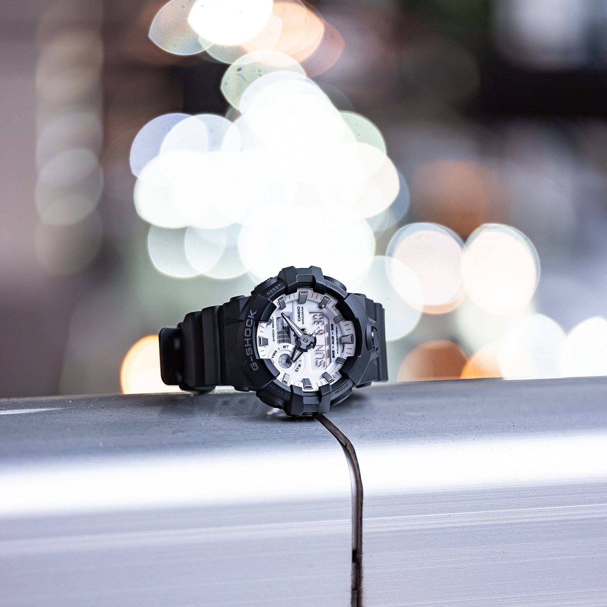 G-Shock Analog Digital White Dial Black Resin Band Watch GA700WD-1A
