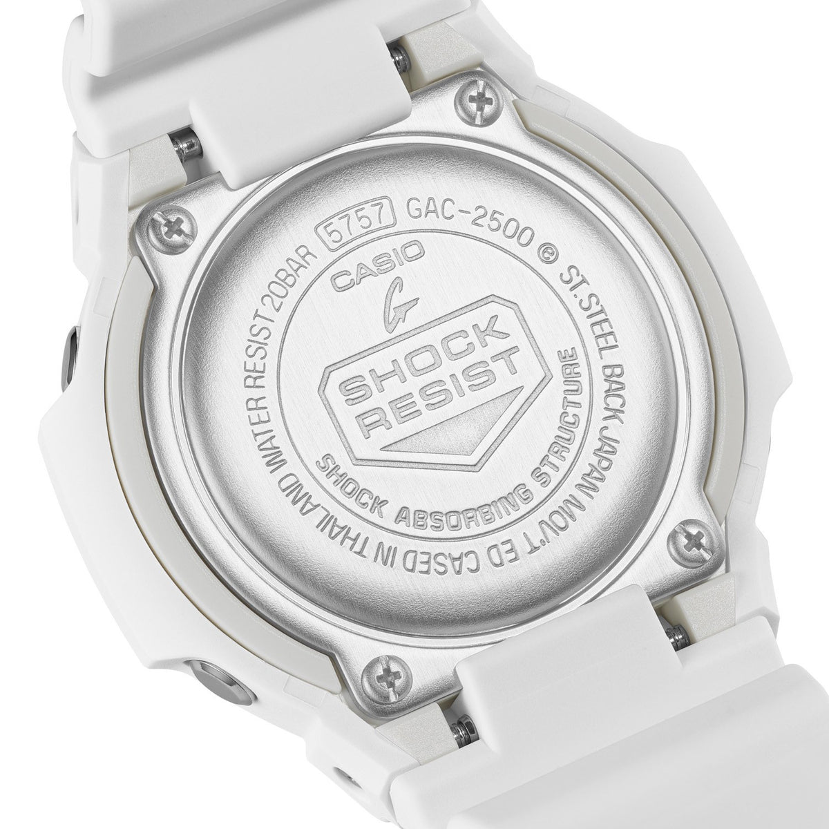 G-Shock 2500 Series White GAC2500-7A analogue watch, product shot