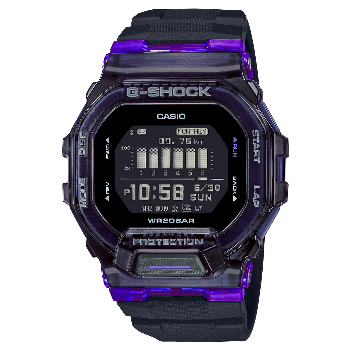 G-Shock Vital Bright Series Black Resin Strap Watch GBD200SM-1A6